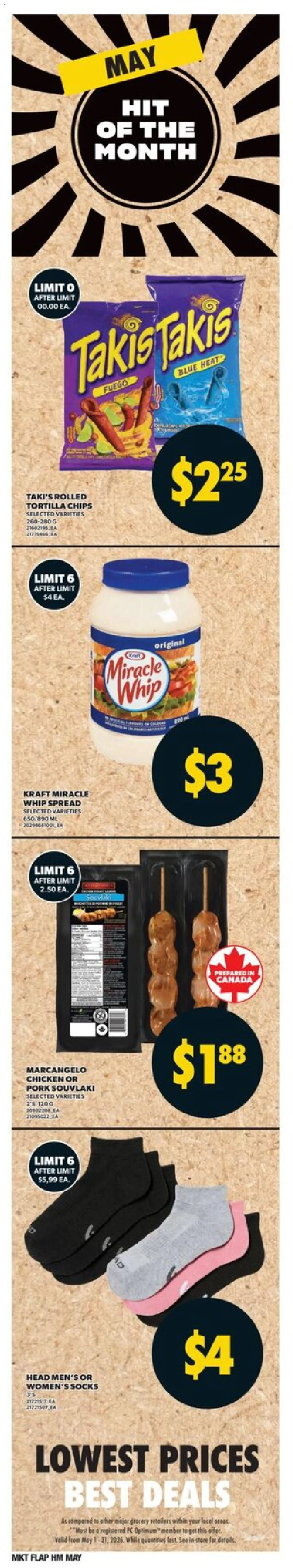 Valu Mart flyer valid from 21.05.2026 | Page: 5 | Products: Chips, Socks, Chicken, Pork