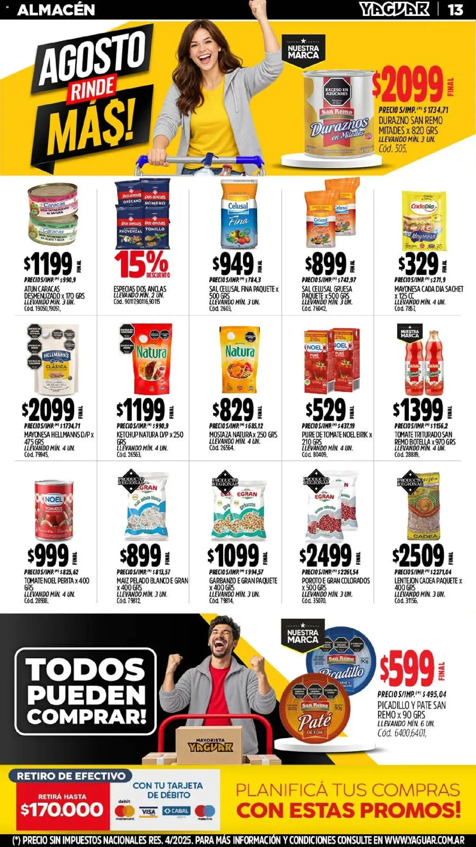 Yaguar - Oferta Semanal General Roca │ válido desde el 17/07/2026 | Página: 15 | Productos: Sal, Atún, Tomate, Paté