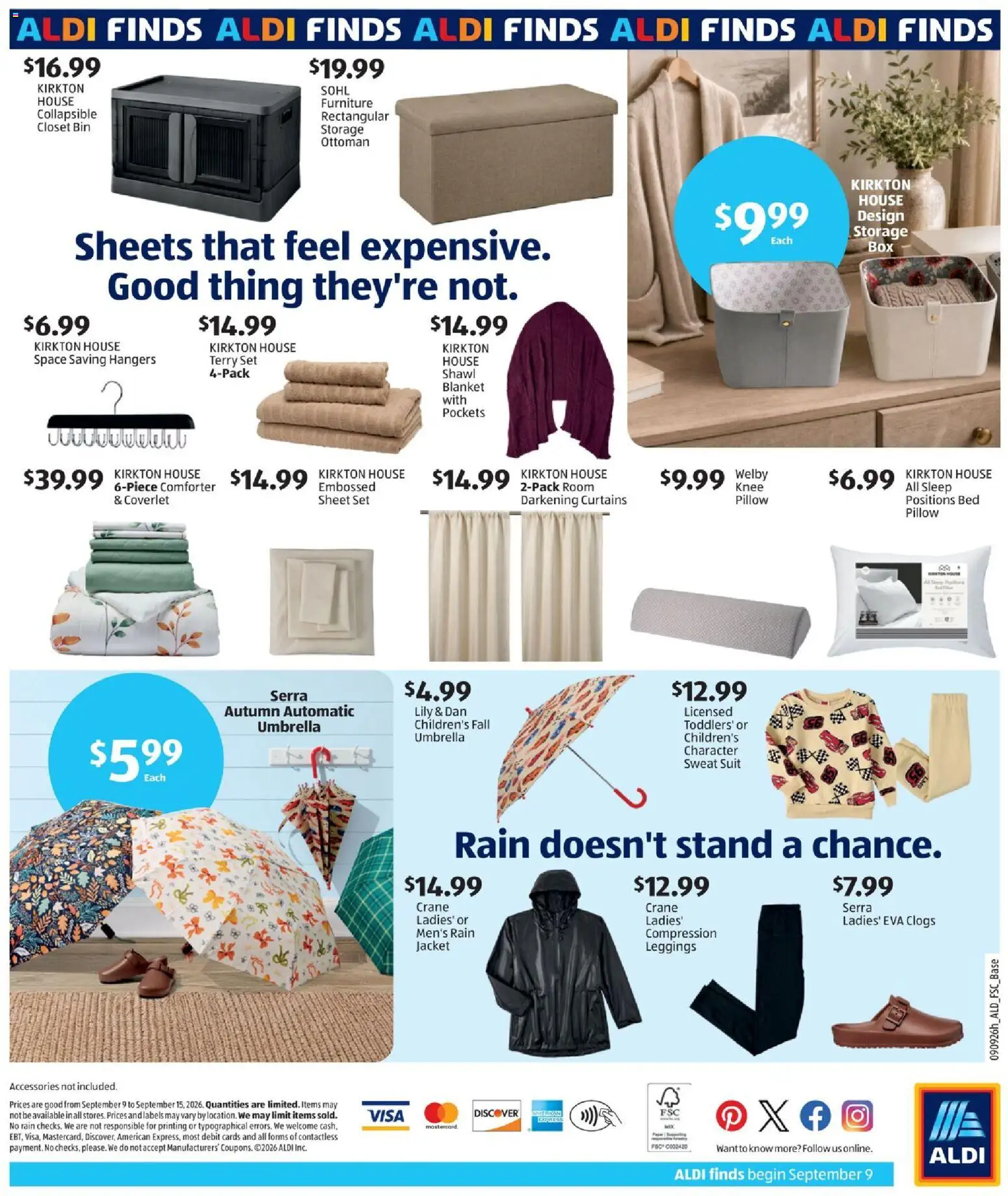 Aldi In Store Ad - valid from 09/09/2026 | Page: 2 | Products: Pillow, Blanket, Suit, Closet