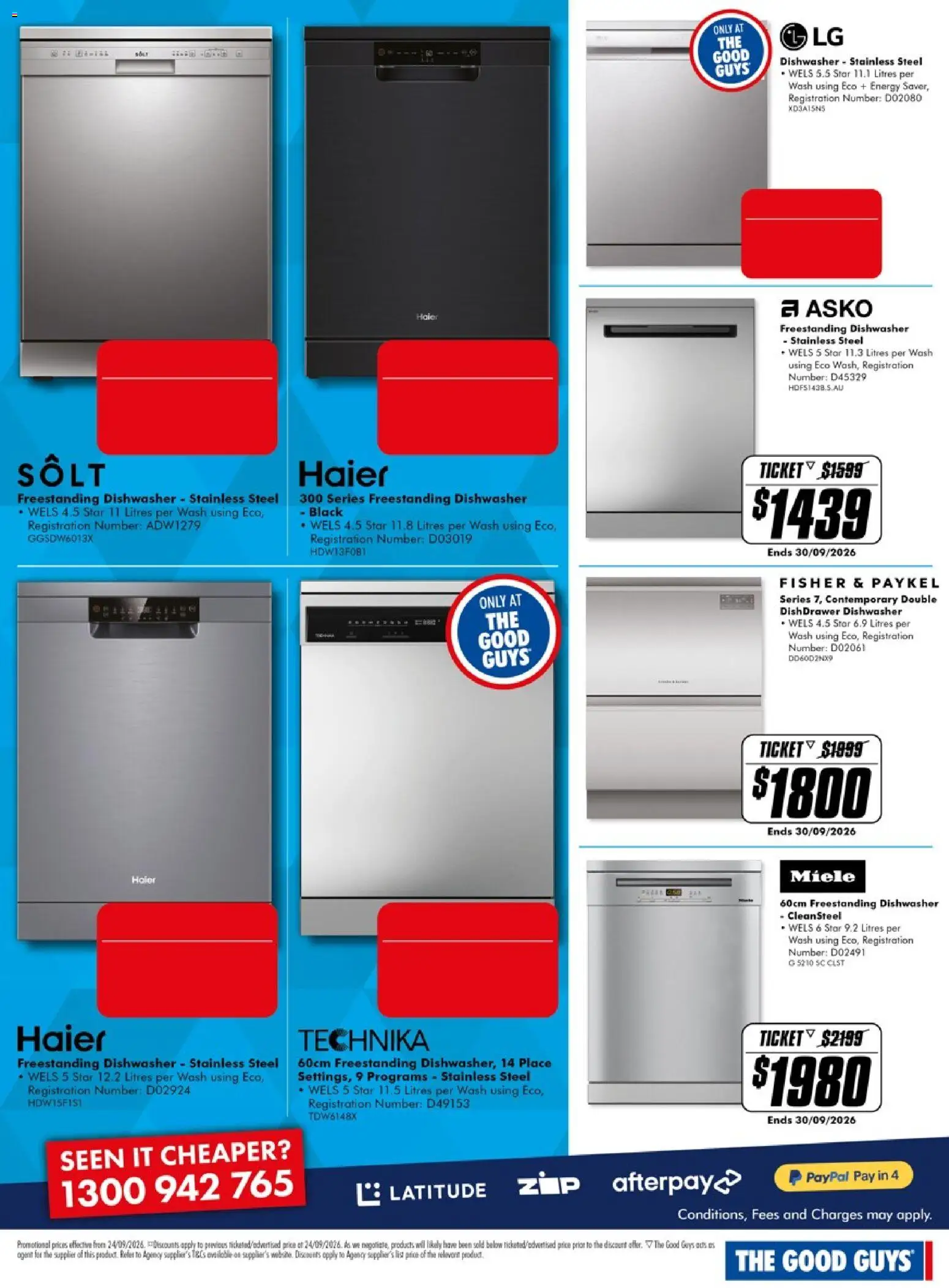 The Good Guys catalogue - valid from 24/09/2026 | Page: 6 | Products: Dishwasher