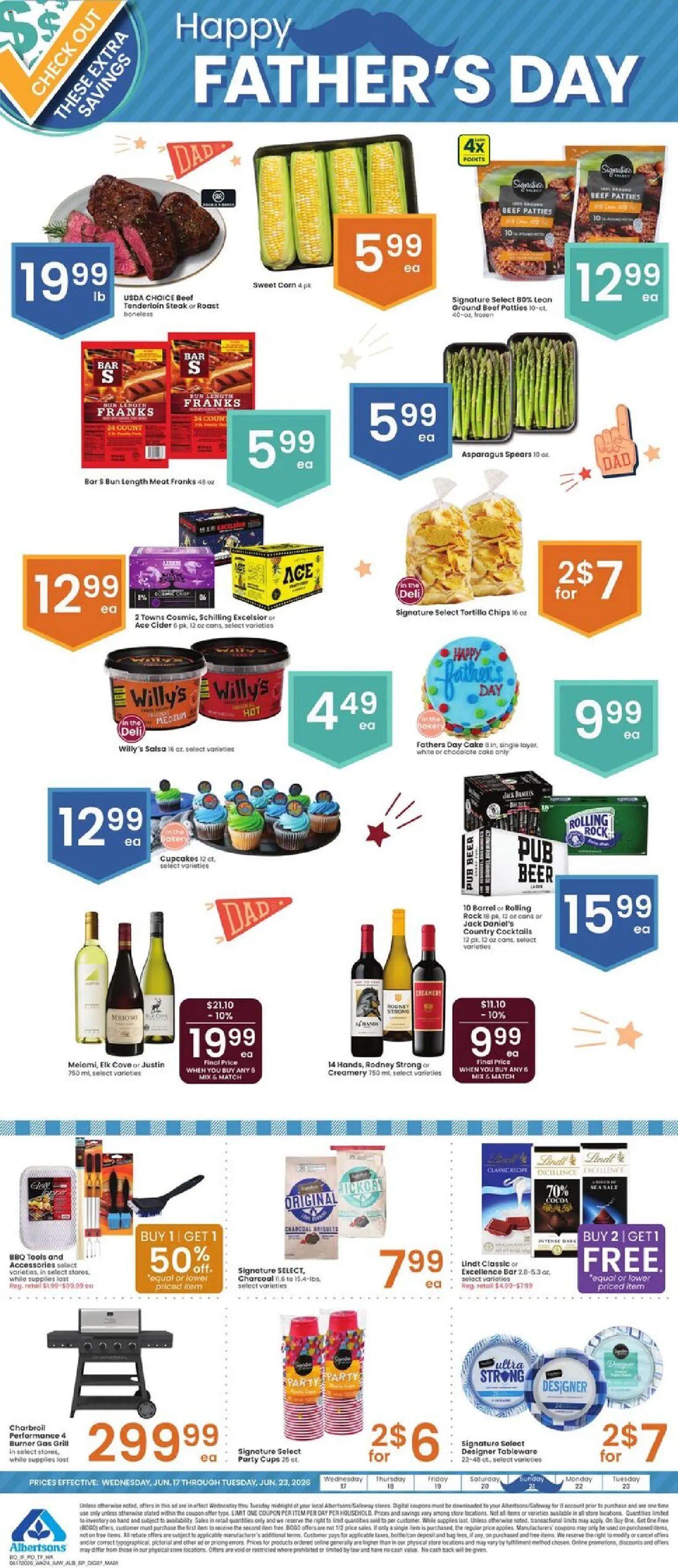 Albertsons Weekly Ad - valid from 17.06.2026 | Page: 8 | Products: Bakery, Asparagus, Beer, Bag