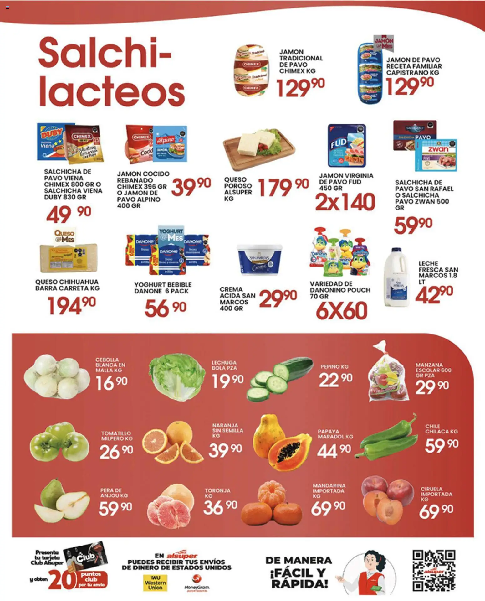 Nuevas ofertas de Alsuper válidas en toda la República Mexicana desde el 19.05.2026. ¡Encuentra las mejores ofertas en Alsuper folleto Zacatecas! | Página: 3 | Productos: Jamón cocido, Leche, Queso, Barra
