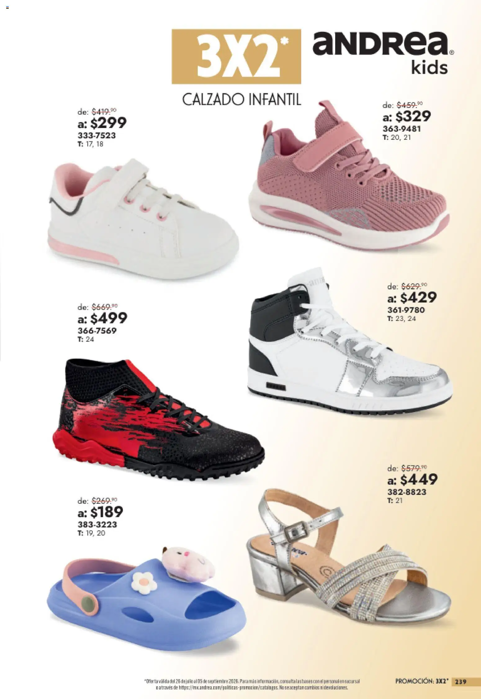 Nuevas ofertas de Andrea válidas en toda la República Mexicana desde el 26/07/2026. ¡Encuentra las mejores ofertas en Andrea catálogo Outlet! | Página: 239