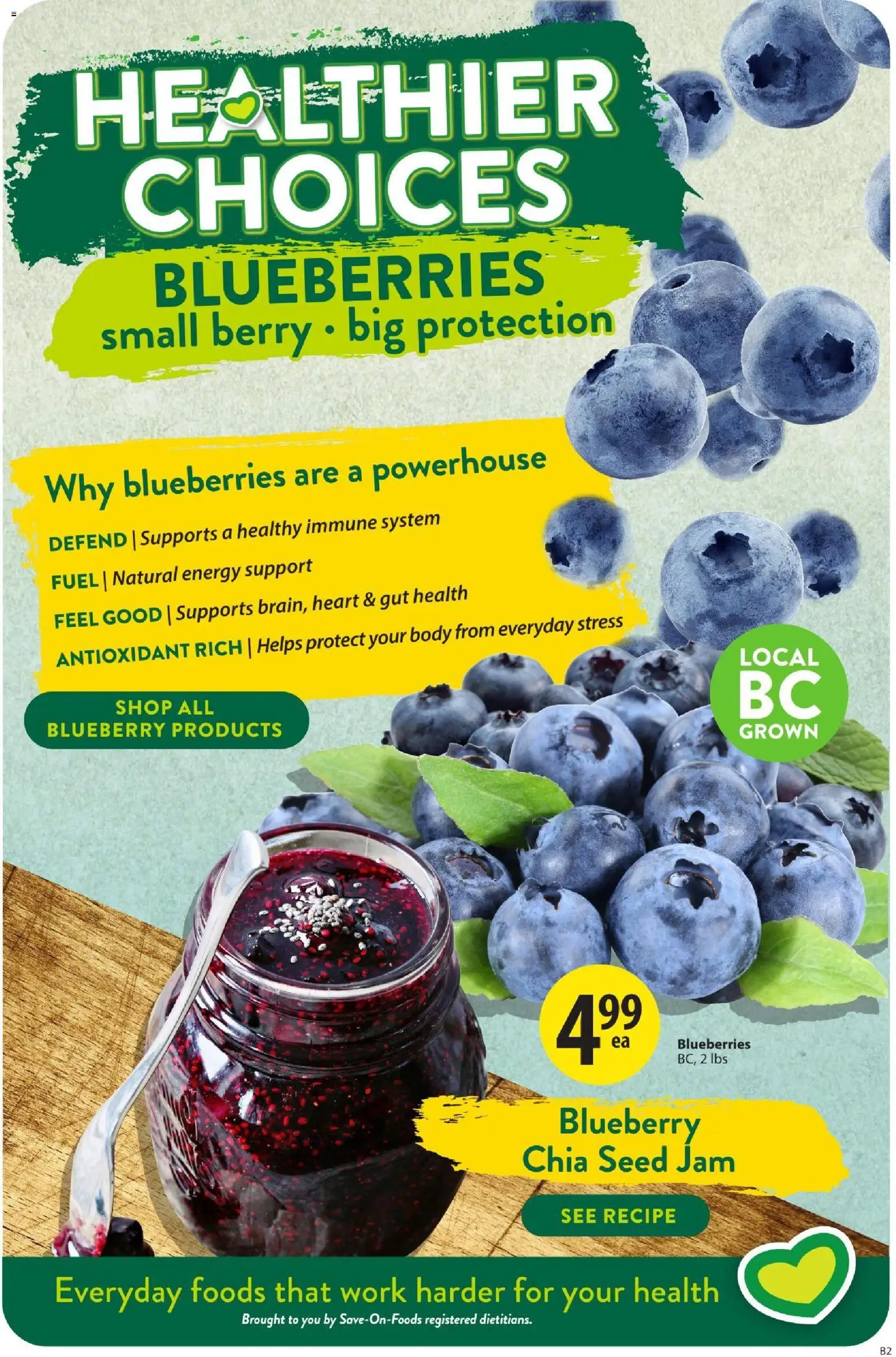 Save on foods flyer valid from Jul 23, 2026 | Page: 3 | Products: Blueberries, Jam