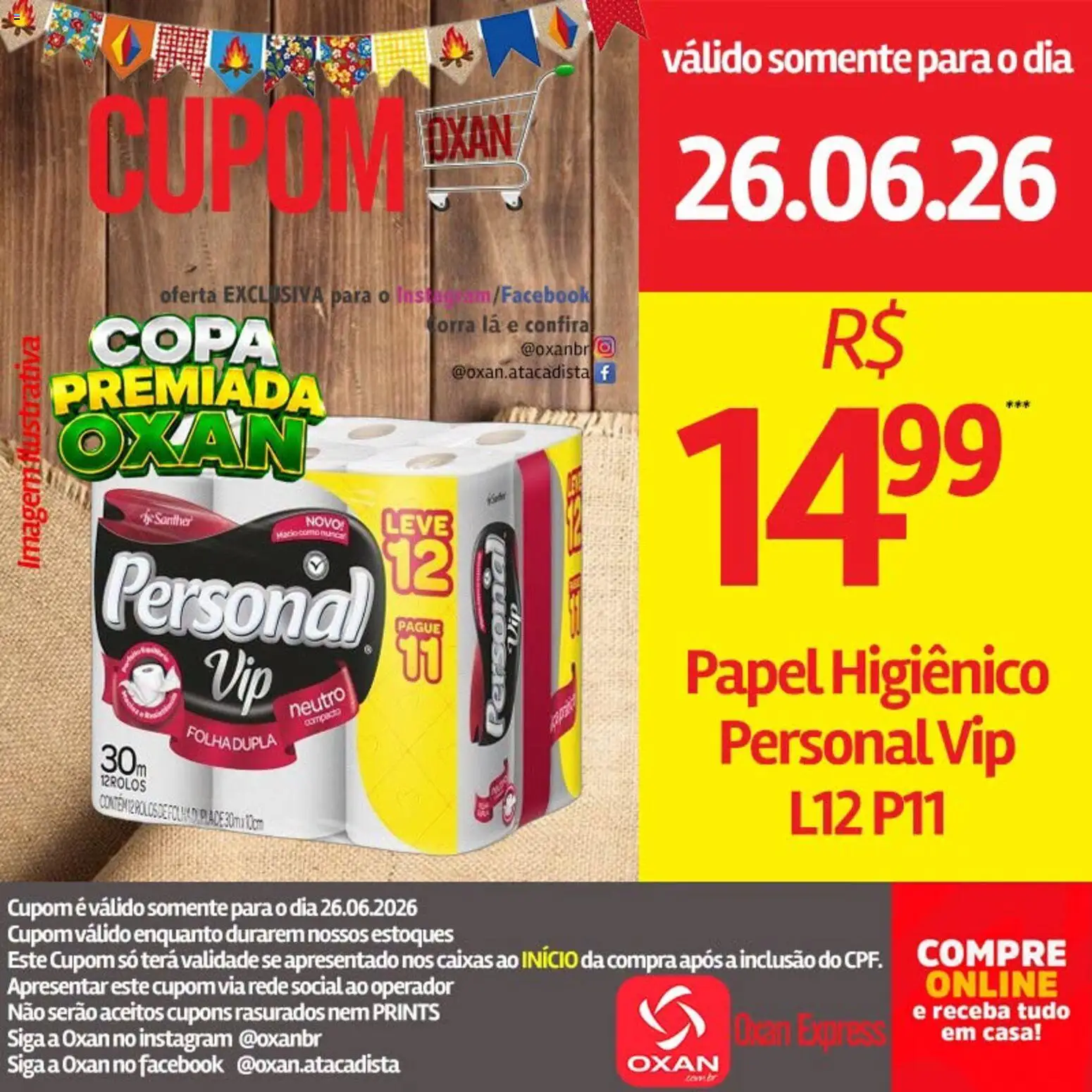 Oxan Atacadista Folheto - válido de 26/06/2026 | Página: 9 | Produtos: Copa, Papel higiênico