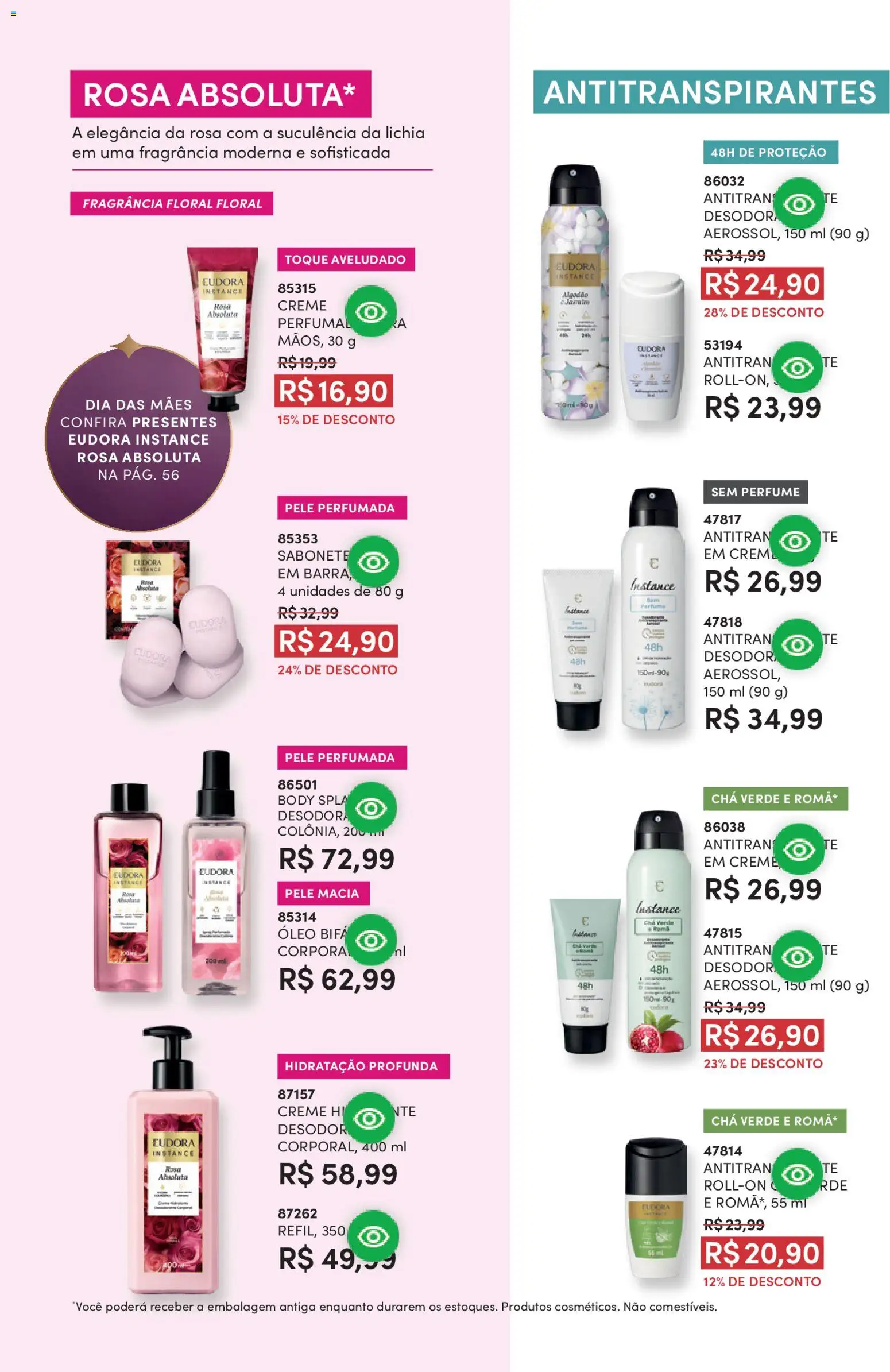 Eudora Folheto - válido de 01.04.2026 | Página: 116 | Produtos: Perfume, Creme, Sabonete, Algodão