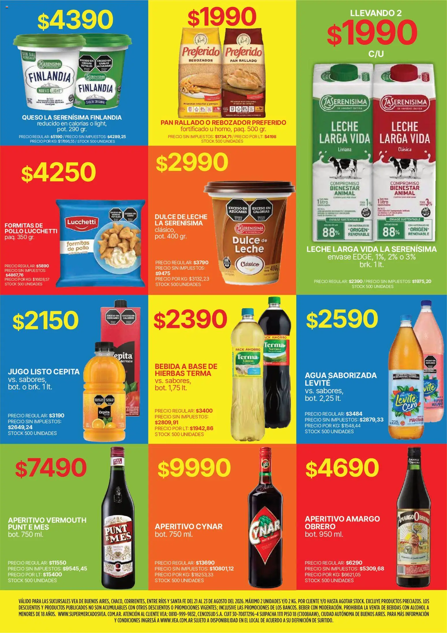 Vea - Fin de semana de ahorro | BA Nea │ válido desde el 21/08/2026 | Página: 7 | Productos: Dulce de leche, Sal, Agua, Alcohol