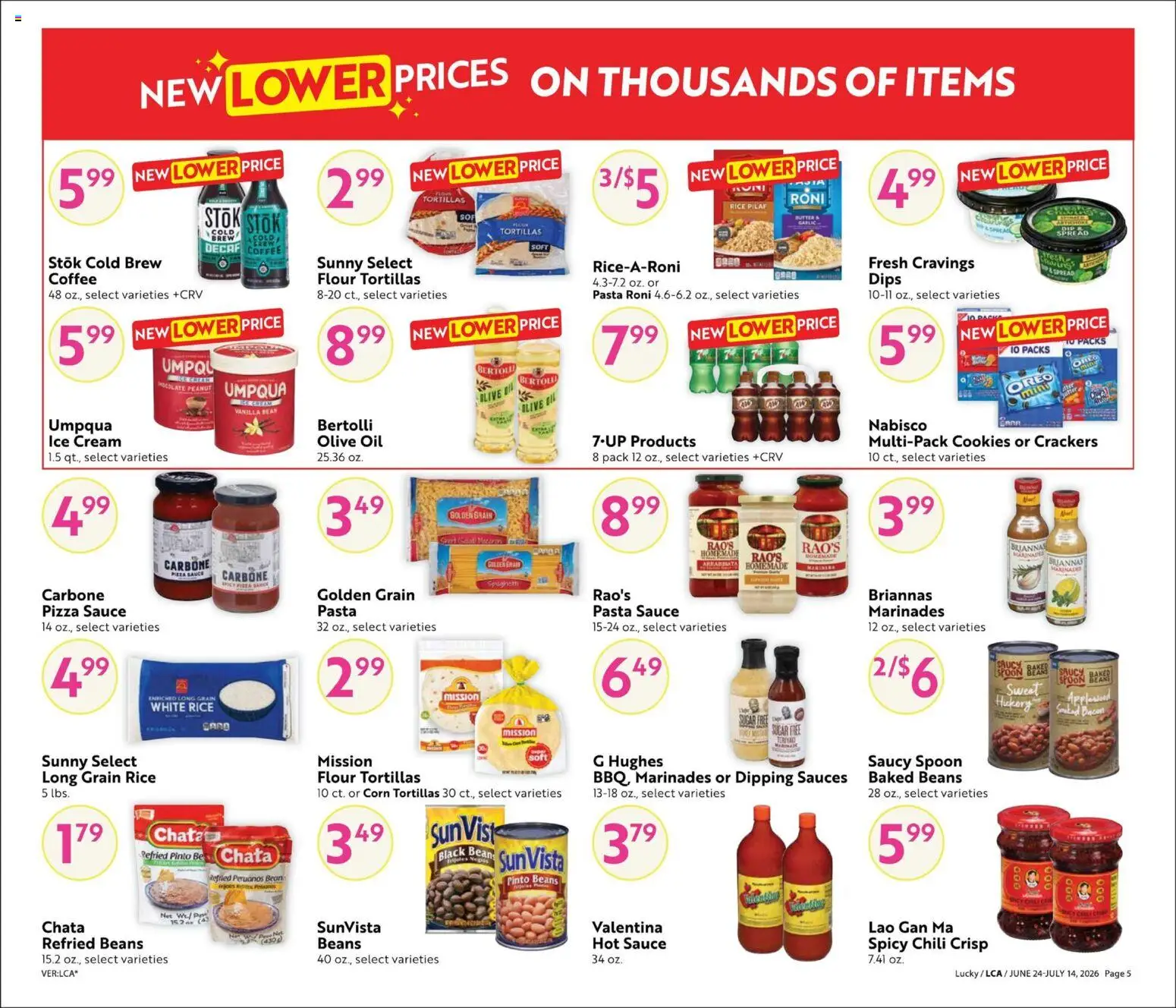 Lucky Supermarkets Big Book of Savings - valid from 06/24/2026 | Page: 5 | Products: Coffee, Rice, Sugar, 2人掛けソファ