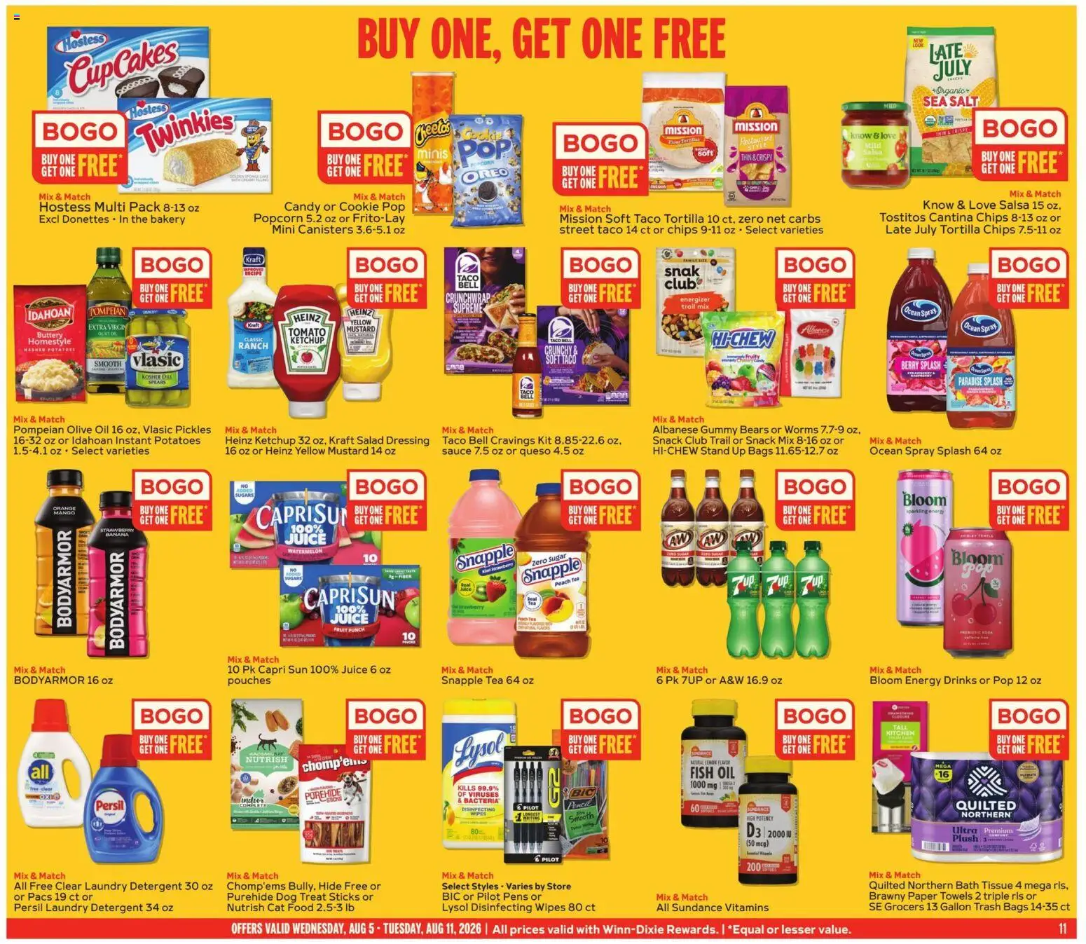 Winn Dixie Weekly Ad - valid from 08/05/2026 | Page: 11 | Products: Pencil, Bath, Salad, Watermelon