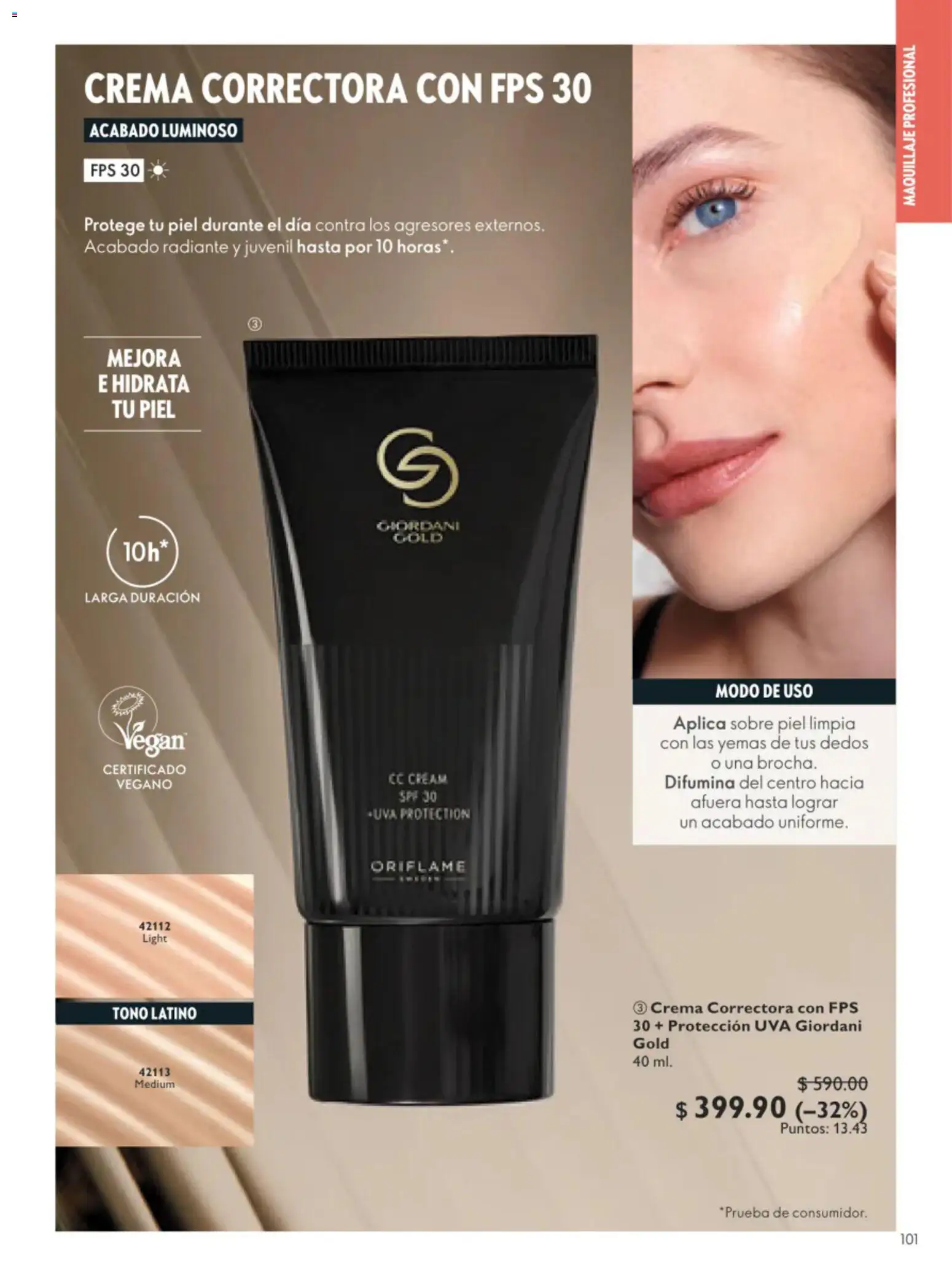 Nuevas ofertas de Oriflame válidas en toda la República Mexicana desde el 11/07/2026. ¡Encuentra las mejores ofertas en Oriflame campaña 10 2026! | Página: 101 | Productos: Crema, Radiante, Maquillaje, Sobre