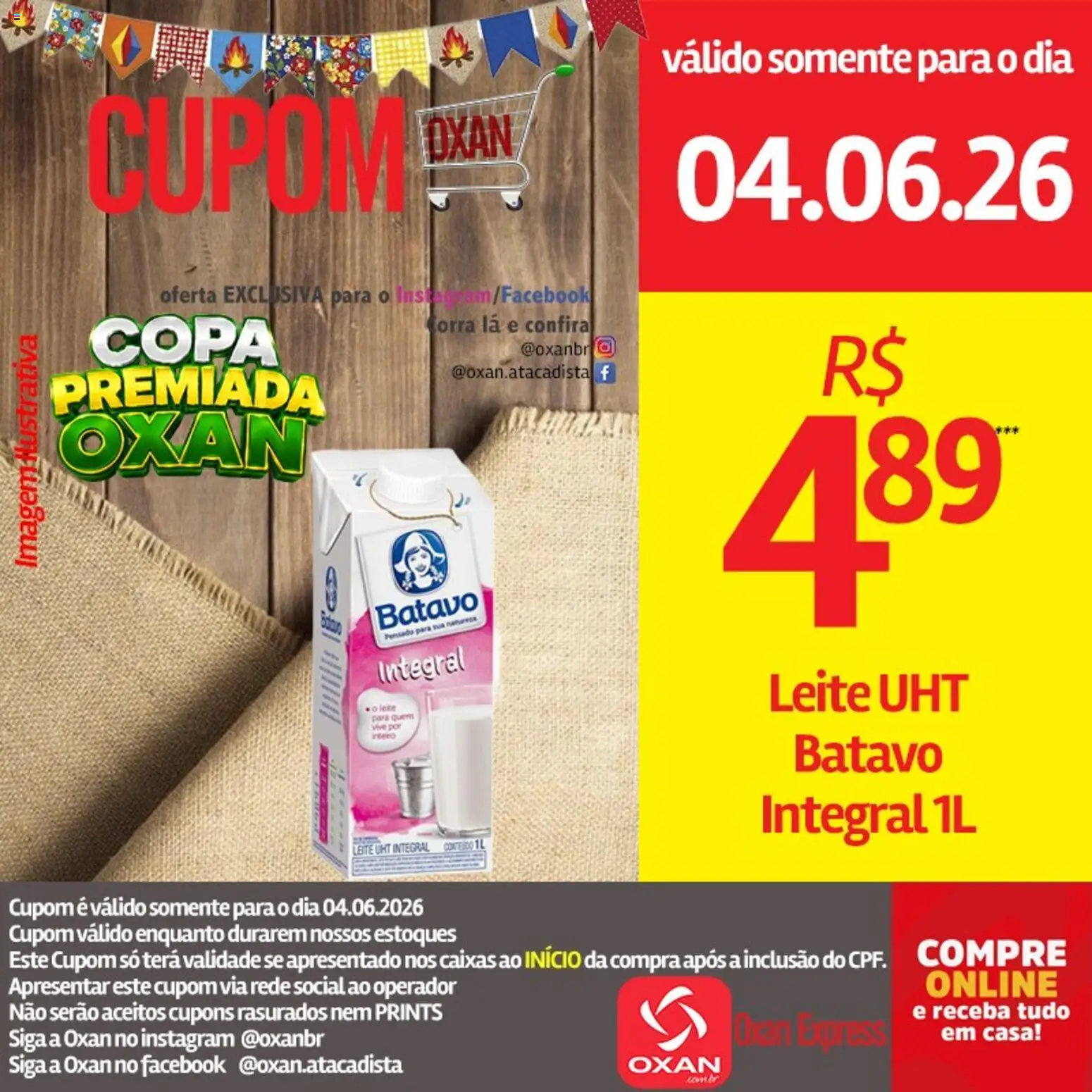 Oxan Atacadista Folheto - válido de 04.06.2026 | Página: 14 | Produtos: Leite, Copa