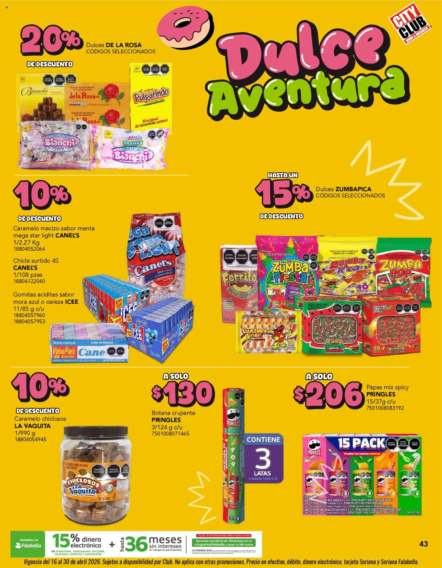 Nuevas ofertas de City Club válidas en toda la República Mexicana desde el 01.04.2026. ¡Encuentra las mejores ofertas en City Club catálogo! | Página: 43 | Productos: Dulces, Chicle, Cuchara, Gomitas