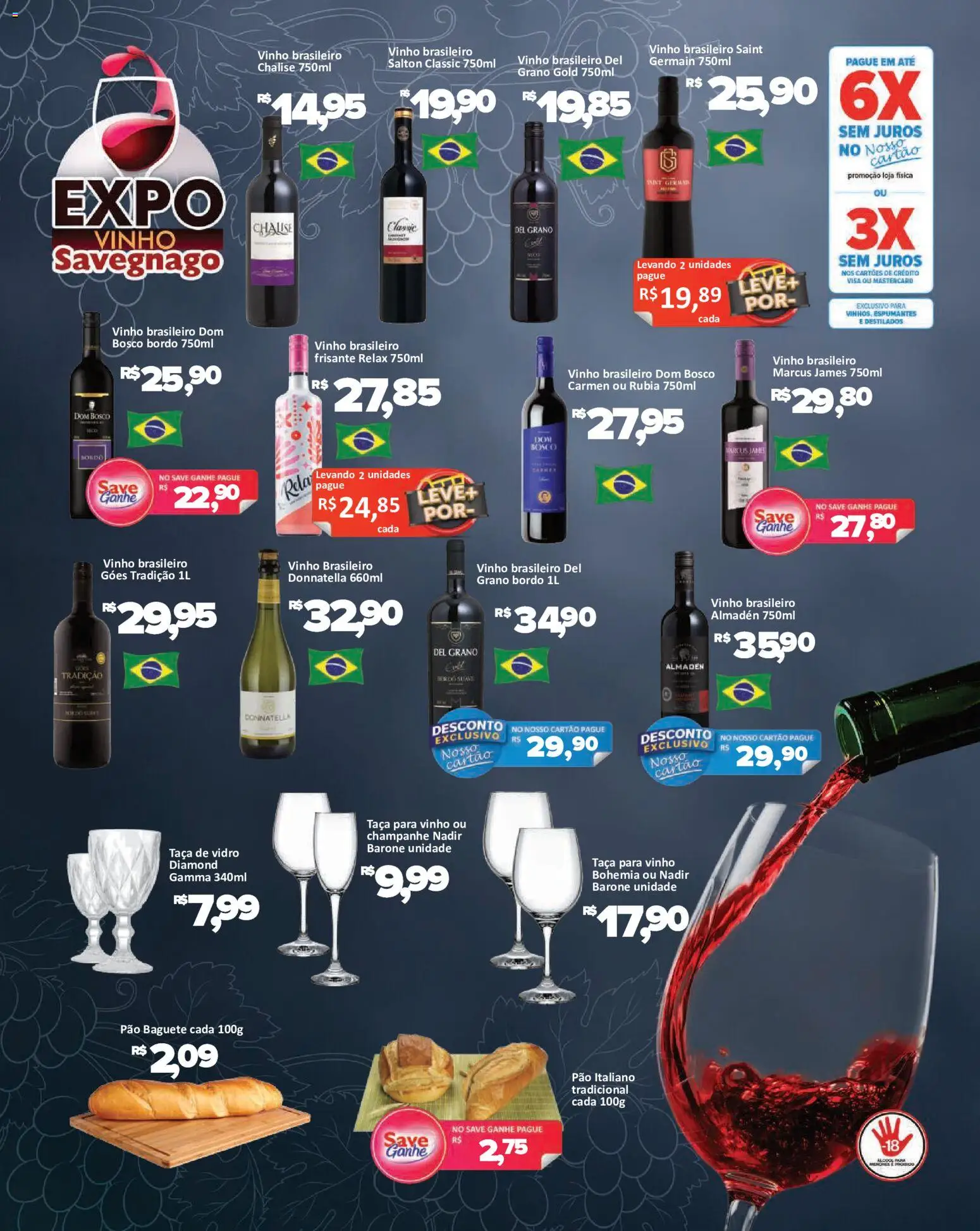 Savegnago Folheto - válido de 08/07/2026 | Página: 2 | Produtos: Pão, Vinho