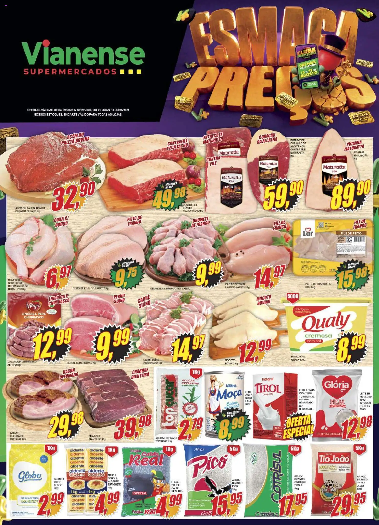 Vianense Folheto - válido de 04/09/2026 | Página: 1 | Produtos: Alcatra, Pernil, Pernil suíno, Peito de frango