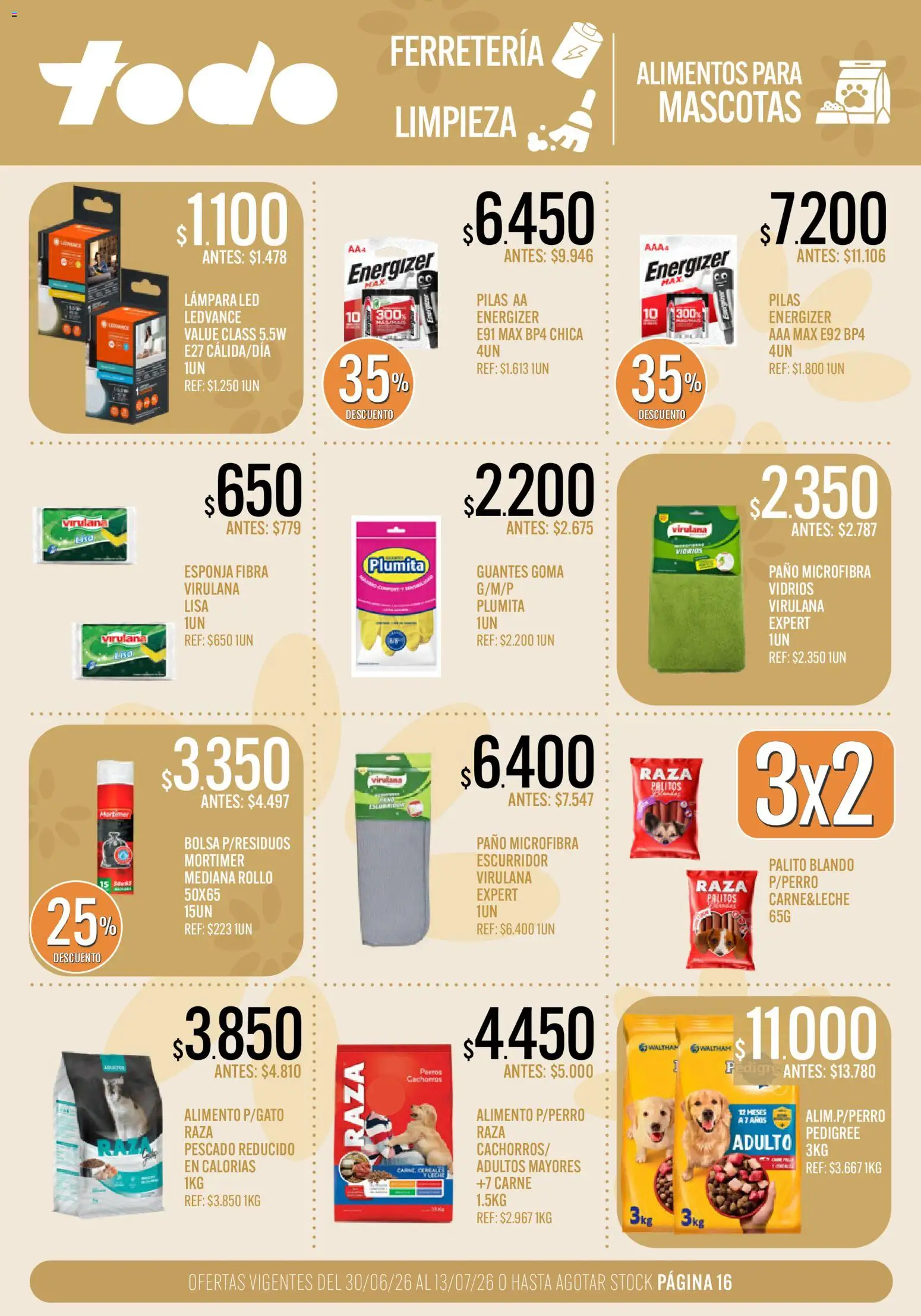 Supermercados TODO Ofertas │ válido desde el 30/06/2026 | Página: 16 | Productos: Bolsa, Pilas, Pescado, Guantes