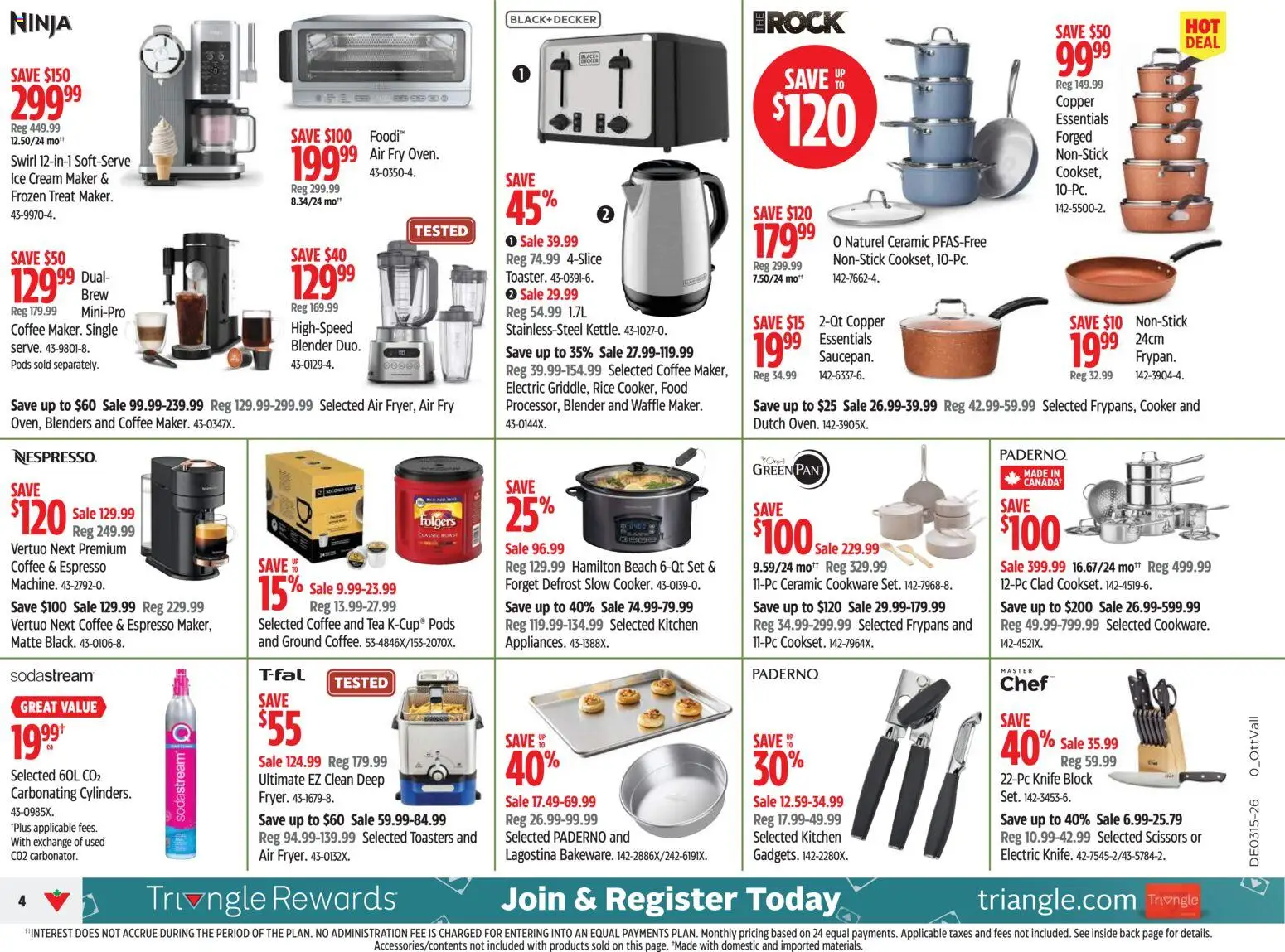 Canadian Tire flyer valid from 09.04.2026 | Page: 4 | Products: Rice, Tea, Ice cream, Coffee