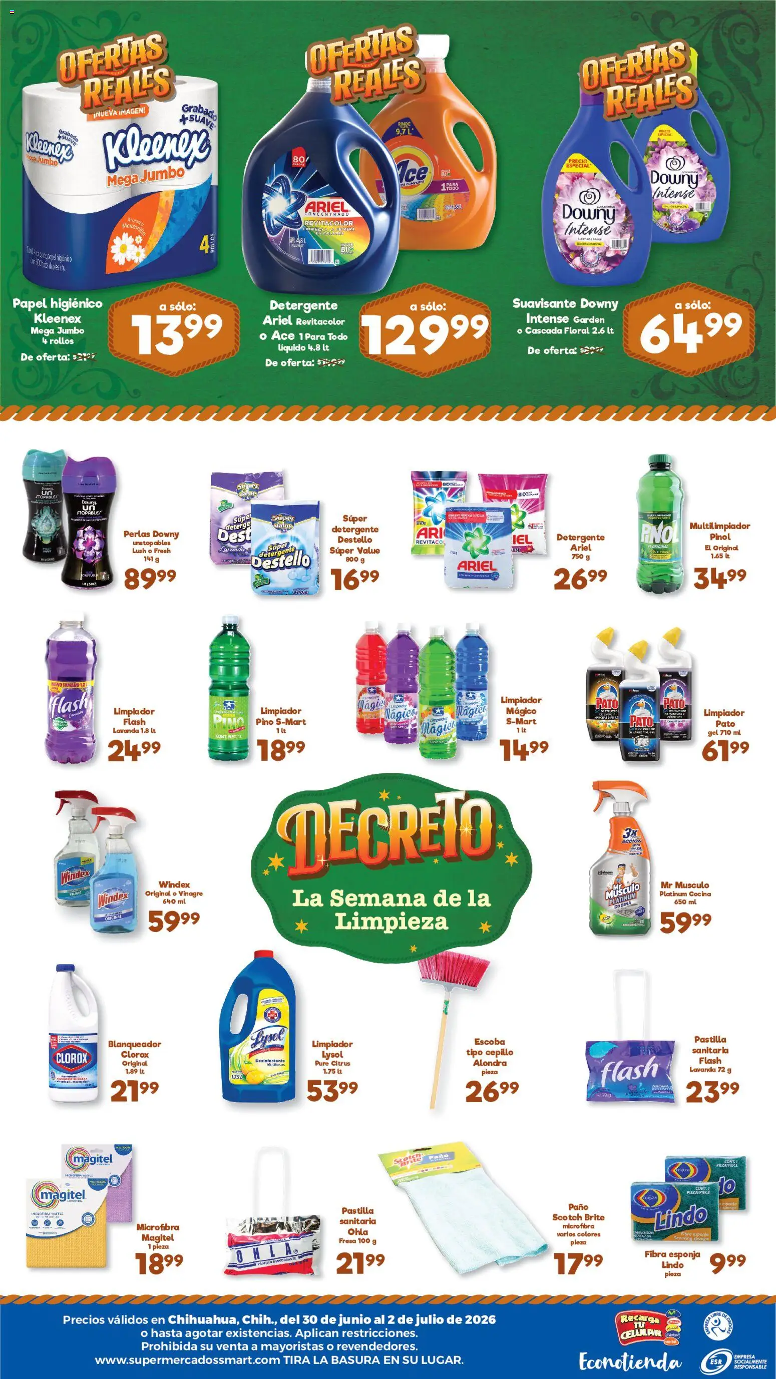 Nuevas ofertas de S-Mart válidas en toda la República Mexicana desde el 30/06/2026. ¡Encuentra las mejores ofertas en S-Mart folleto Ofertas de feria Chihuahua! | Página: 2 | Productos: Fresa, Vinagre, Escoba, Cocina