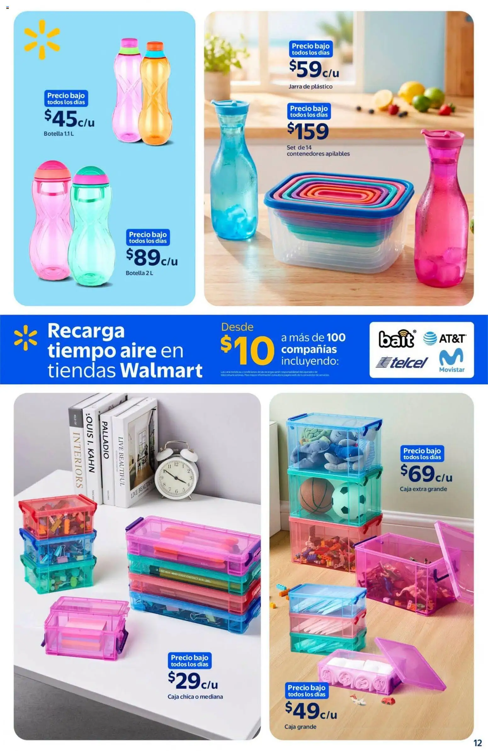 Nuevas ofertas de Walmart válidas en toda la República Mexicana desde el 22/07/2026. ¡Encuentra las mejores ofertas en Walmart folleto Precios bajos todos los días! | Página: 12 | Productos: Botella, Caja, Jarra