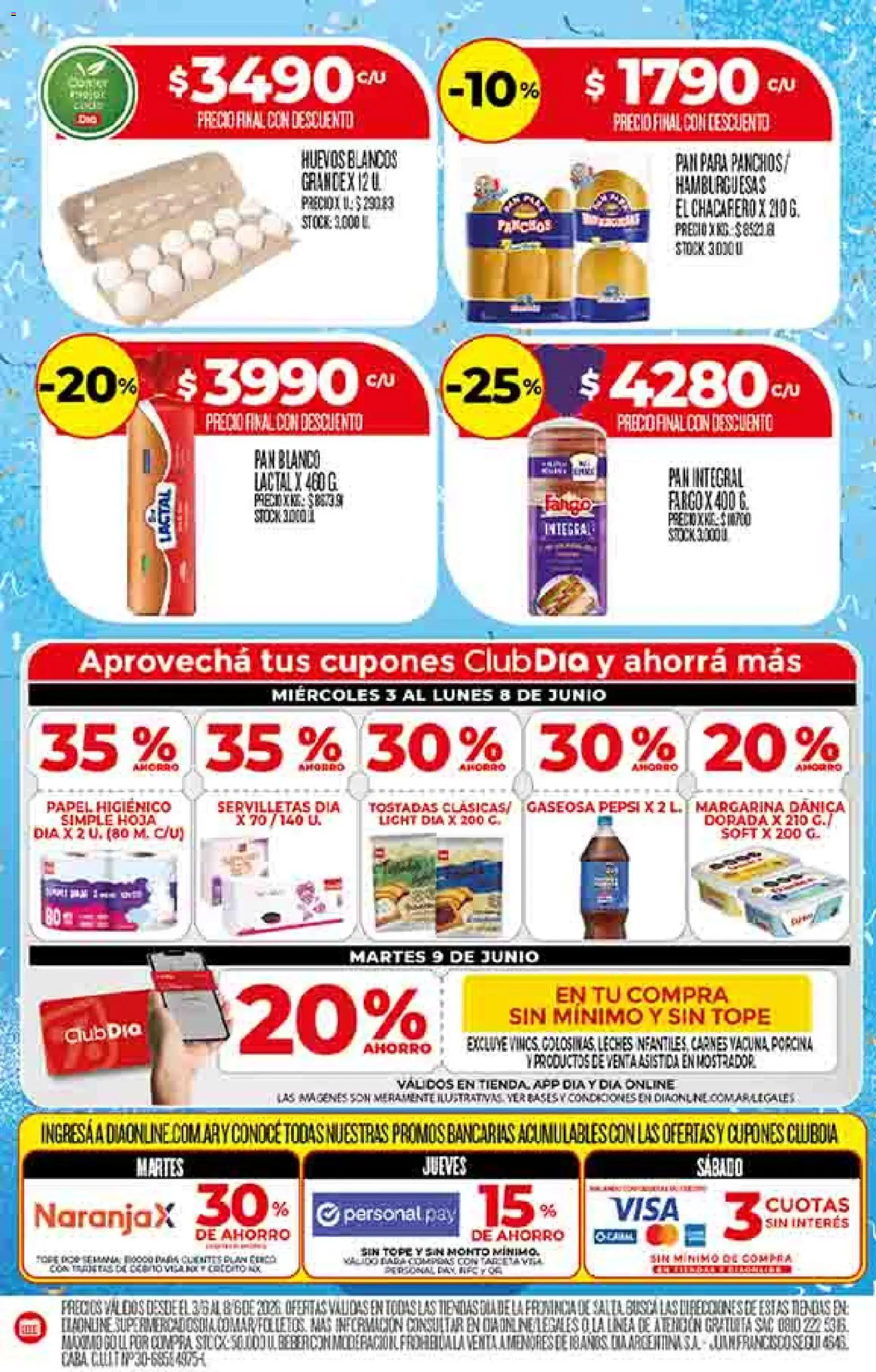 Dia - Ofertas Salta y Jujuy │ válido desde el 03.06.2026 | Página: 16 | Productos: Gaseosa, Huevos, Pan, Margarina