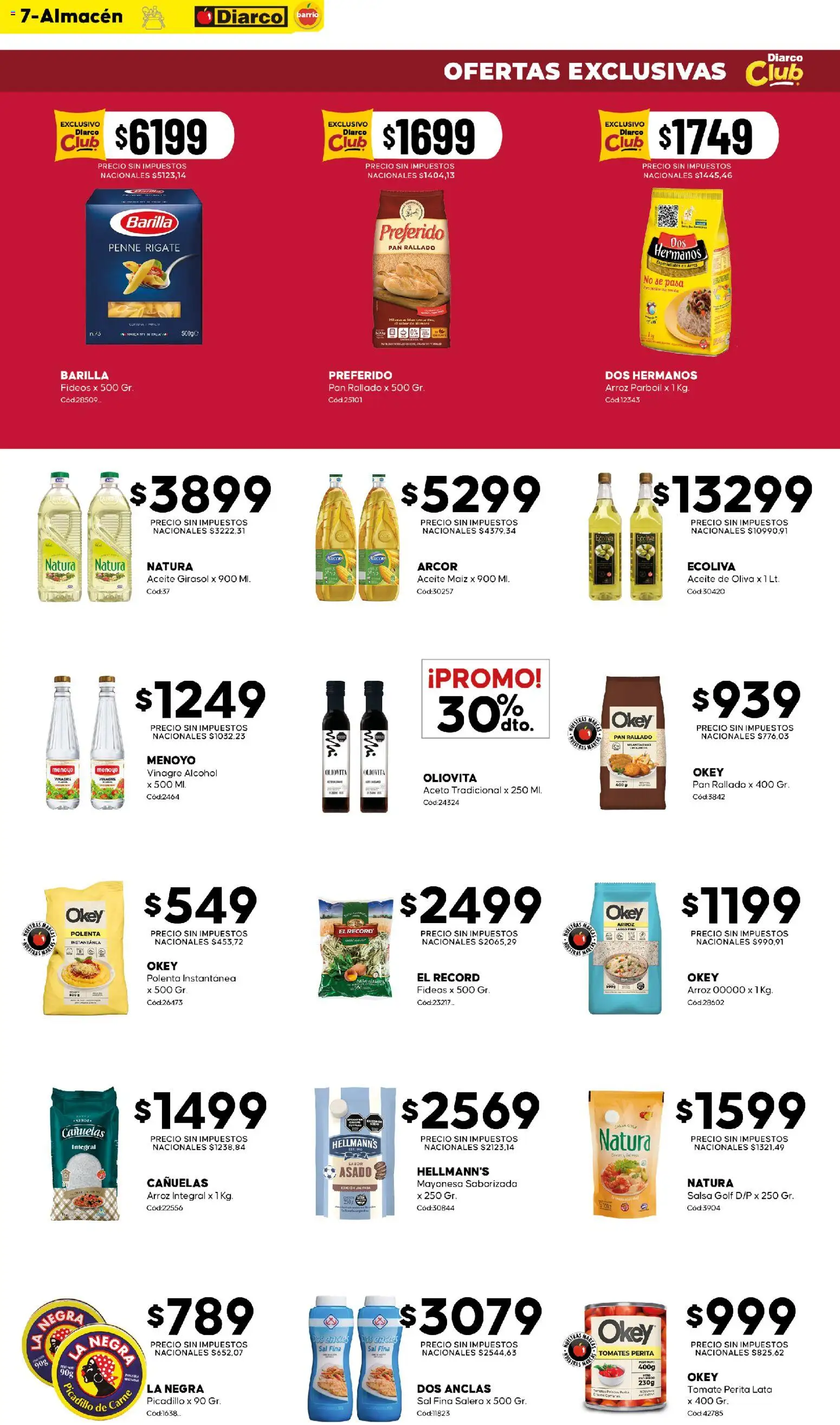 Diarco - Ofertas Diarco Barrio │ válido desde el 17/08/2026 | Página: 7 | Productos: Aceite, Aceto, Aceite de oliva, Arroz