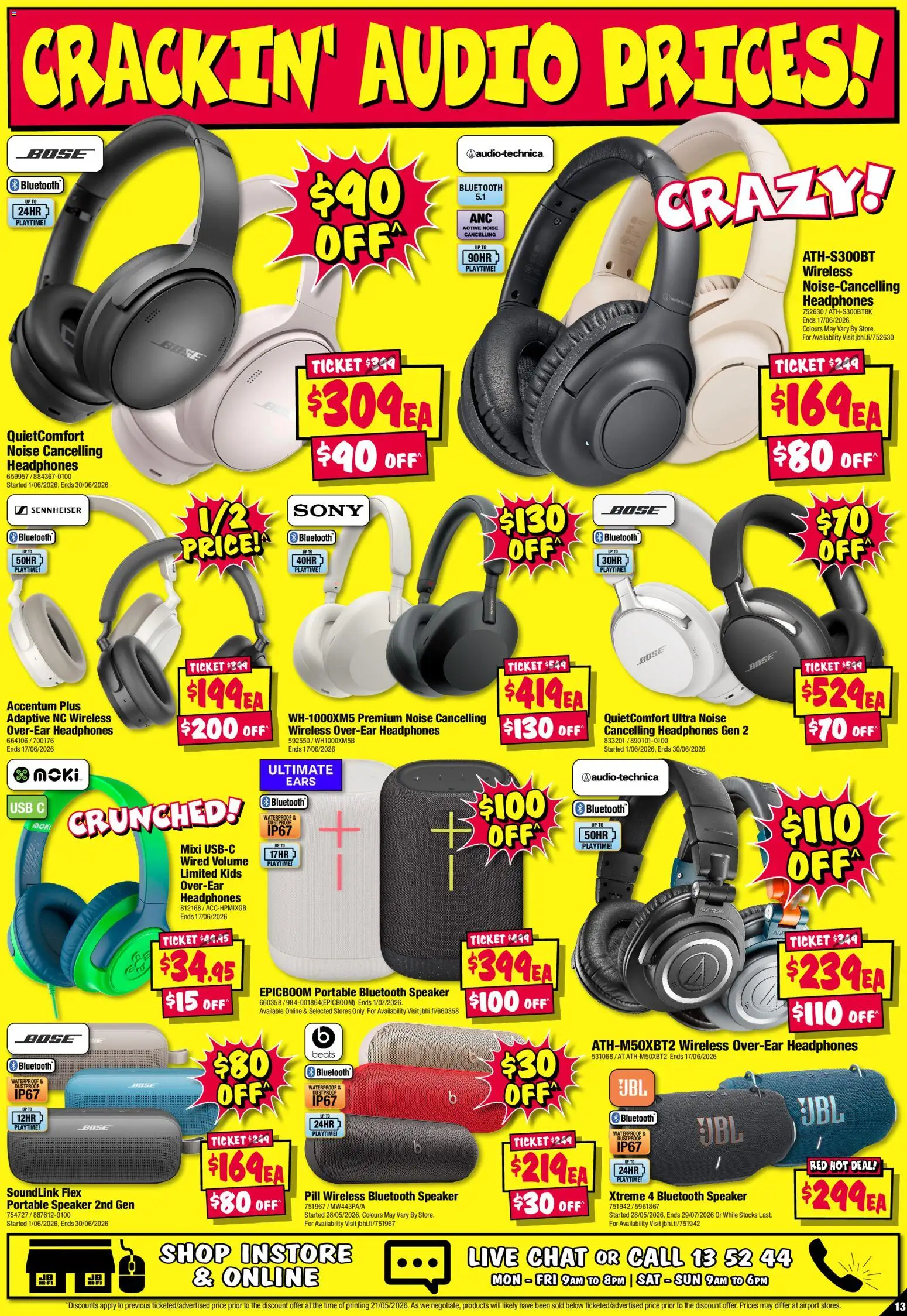 JB Hi-Fi catalogue - valid from 04.06.2026 | Page: 13 | Products: Bluetooth speaker, Audio, Speaker, Usb