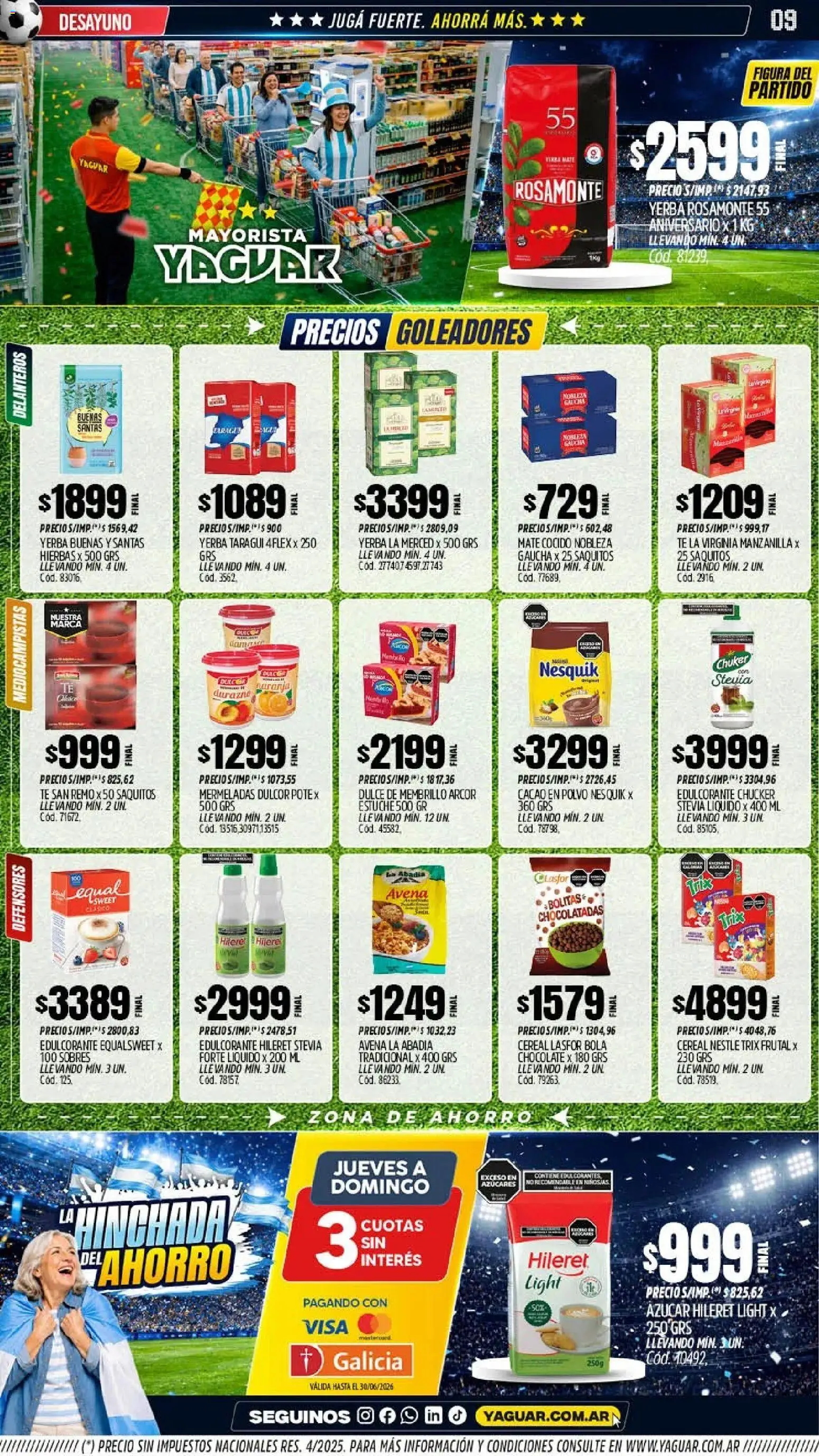 Yaguar - Oferta Semanal Trelew │ válido desde el 08.06.2026 | Página: 10 | Productos: Yerba, Polvo, Edulcorante, Cacao