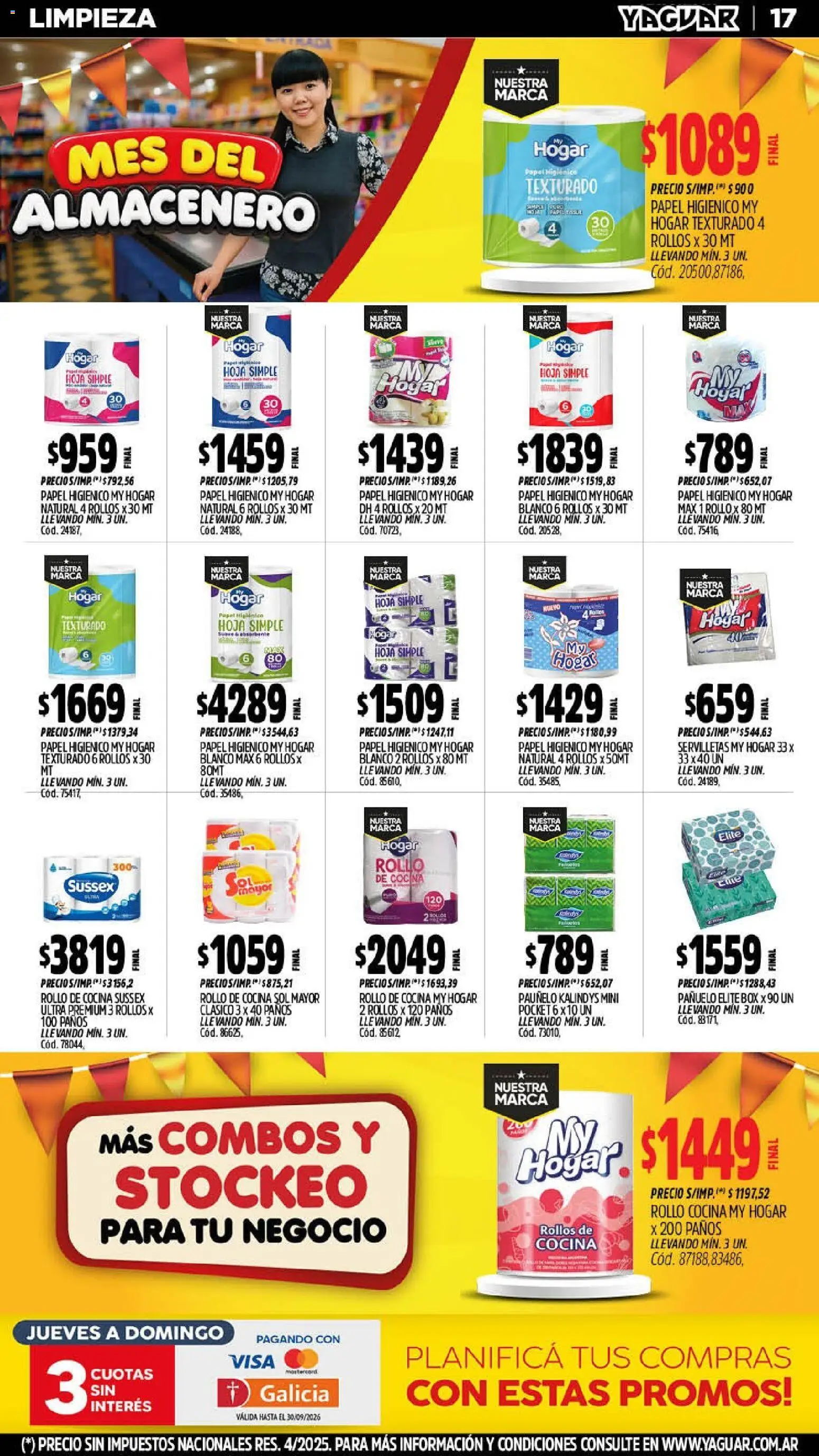 Yaguar - Oferta Semanal Salta │ válido desde el 14/09/2026 | Página: 18 | Productos: Papel higiénico, Pañuelo, Cocina, Servilletas