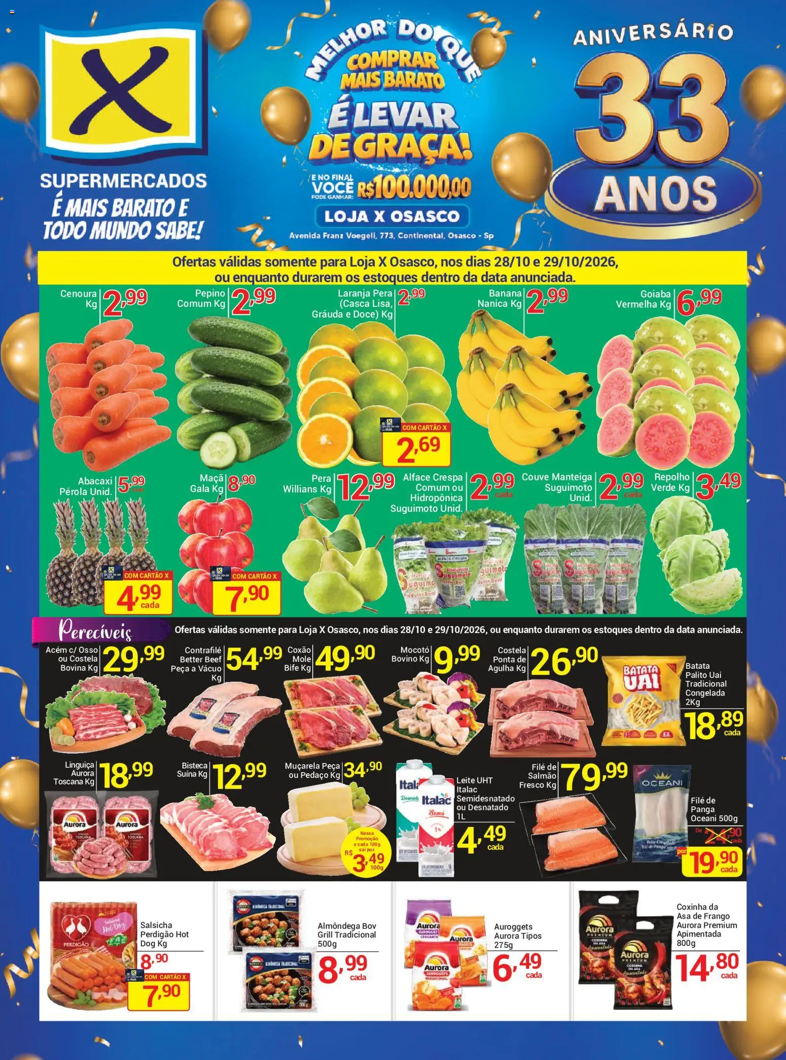 X Supermercados Folheto - válido de 28/10/2026 | Página: 1