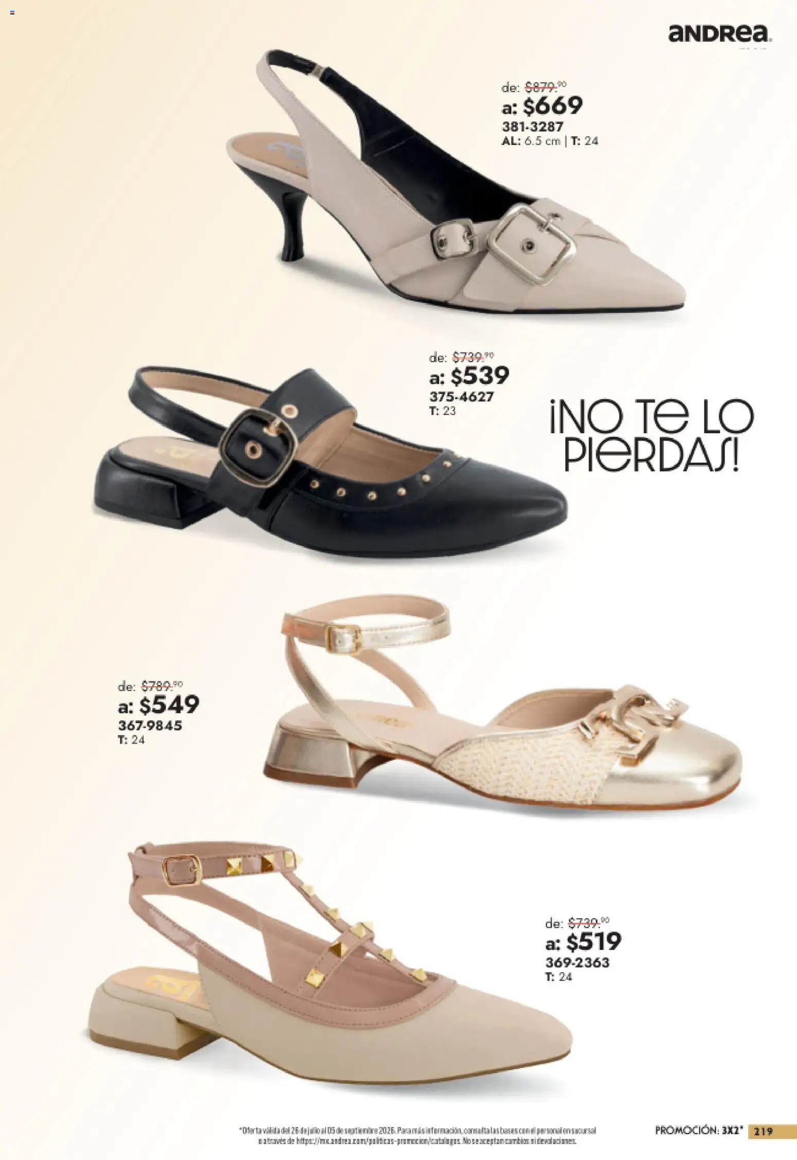 Nuevas ofertas de Andrea válidas en toda la República Mexicana desde el 26/07/2026. ¡Encuentra las mejores ofertas en Andrea catálogo Outlet! | Página: 219