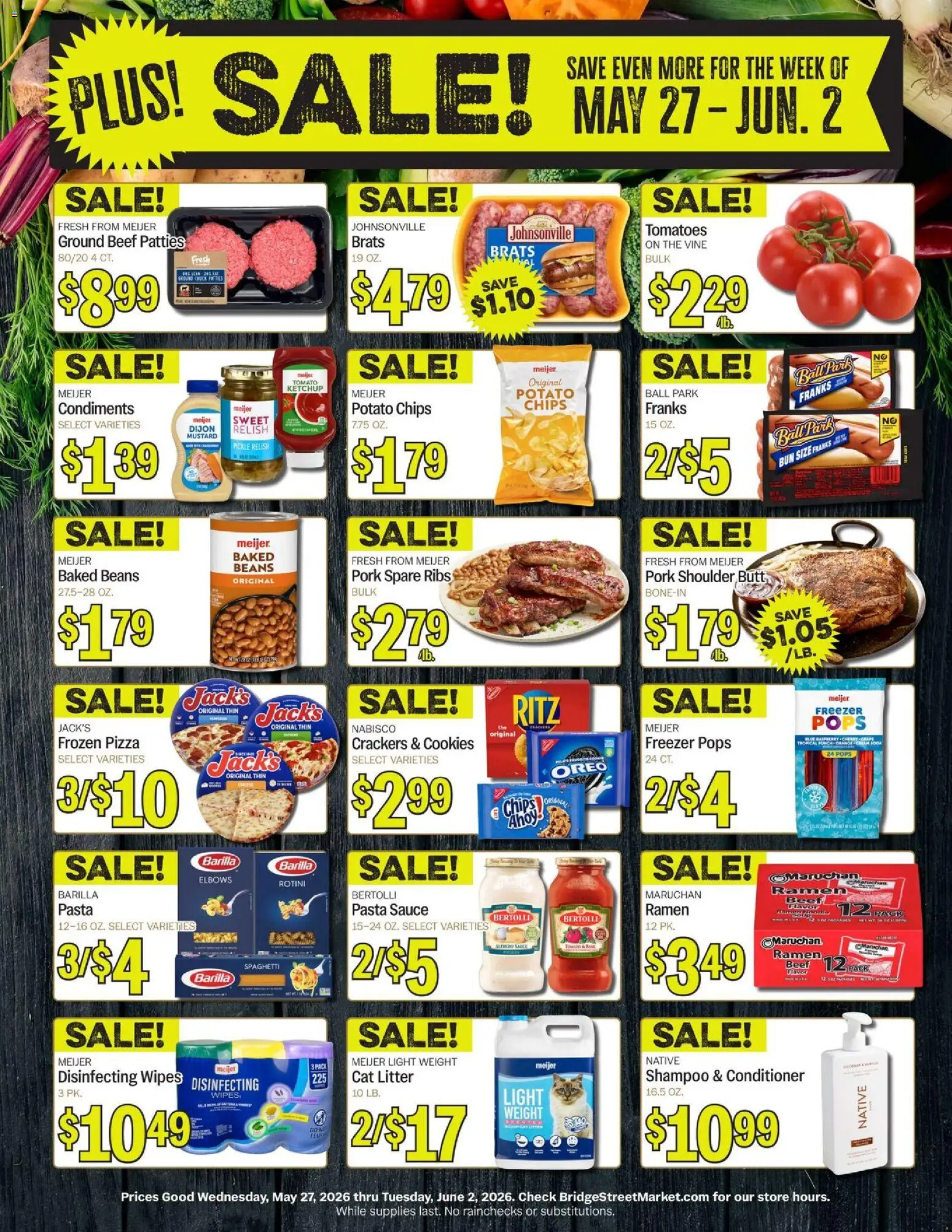 Meijer Bridge Street Market - valid from 27.05.2026 | Page: 2 | Products: Cat Litter, Pork, Beef, Cookies
