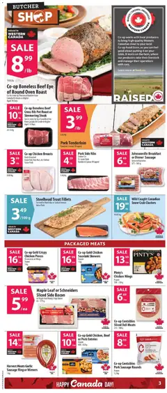 Preview of Co-op Food weekly flyer / circulaire from shop Co-op Food valid from Jun 25, 2026 | Page: 5 | Products: Beef, Oven, Chicken, Pork