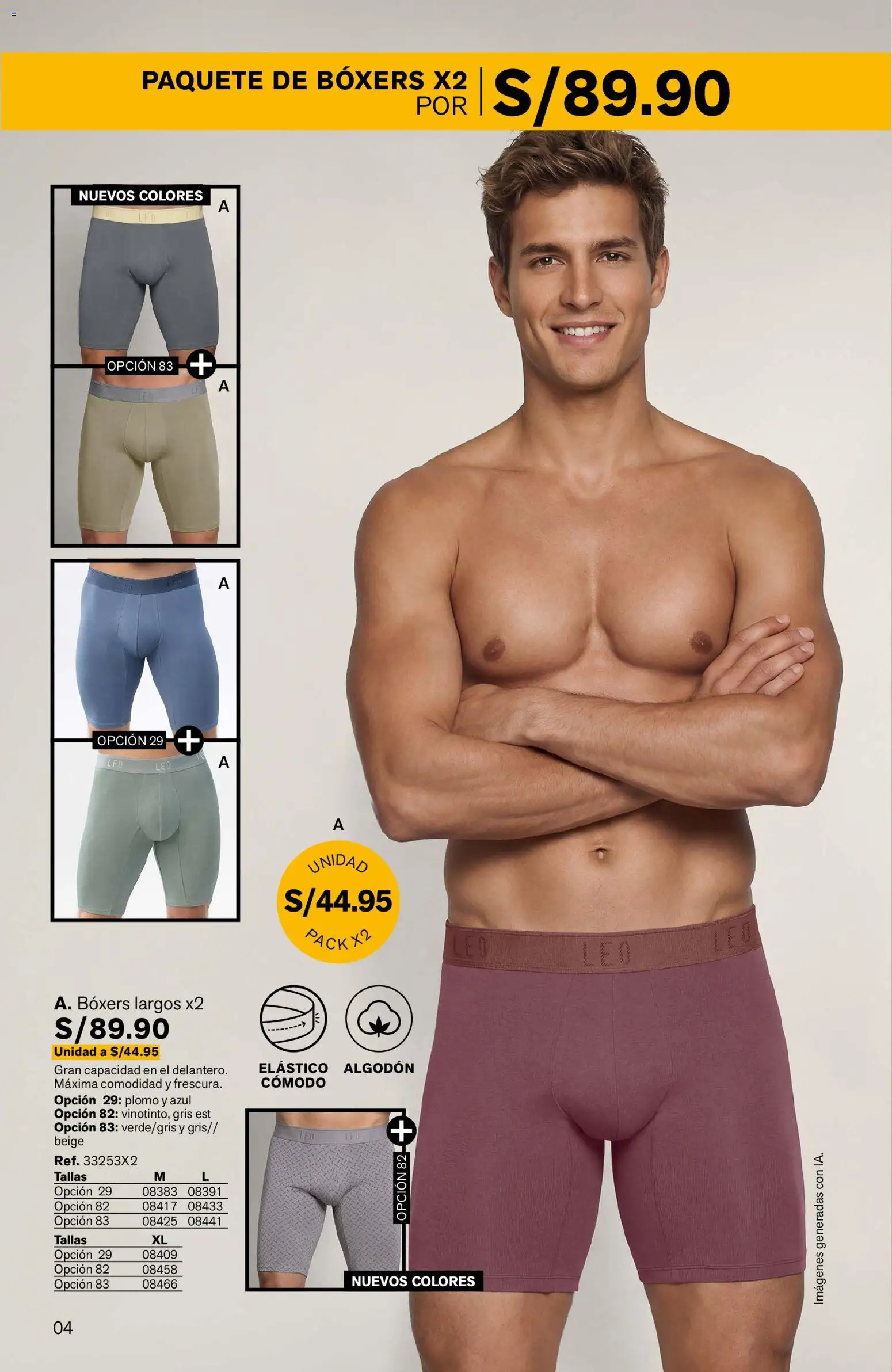 Catálogo Leonisa válido desde 04/08/2026 | Página: 4 | Productos: Boxers