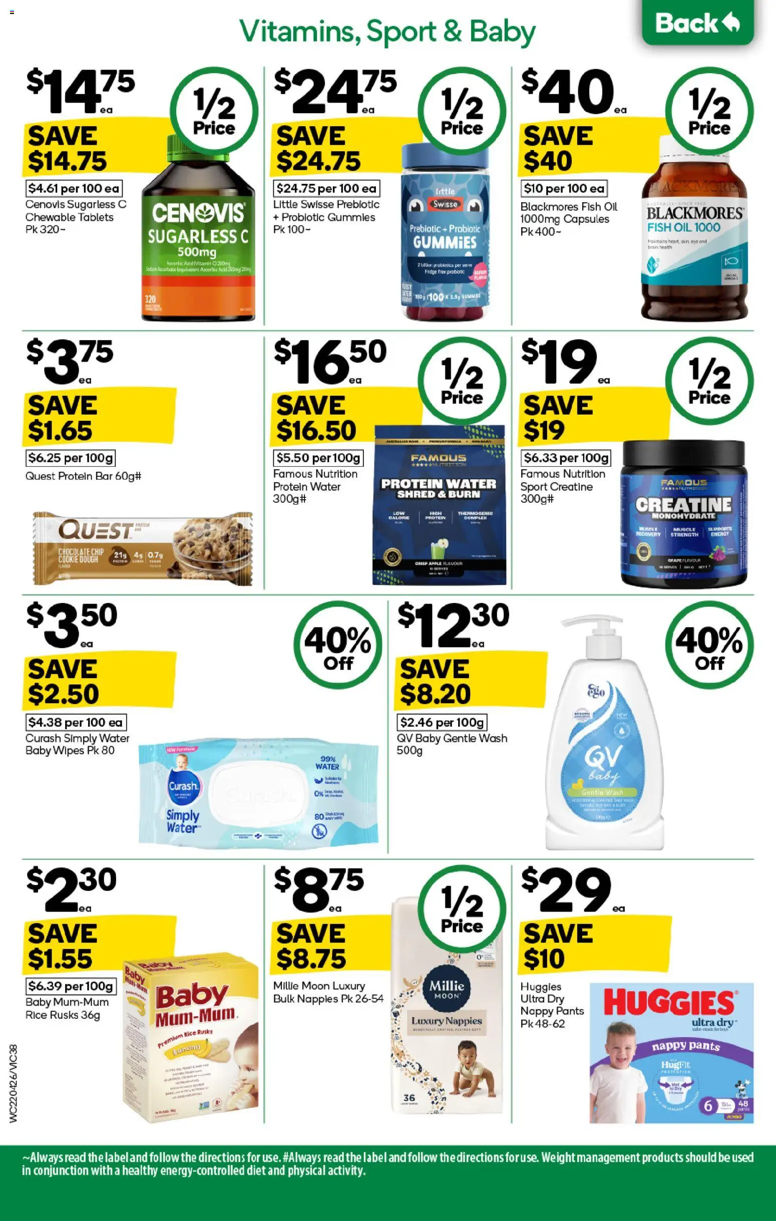 Woolworths catalogue - valid from 22.04.2026 | Page: 38 | Products: Oil, Rice, Nappies, Tablets