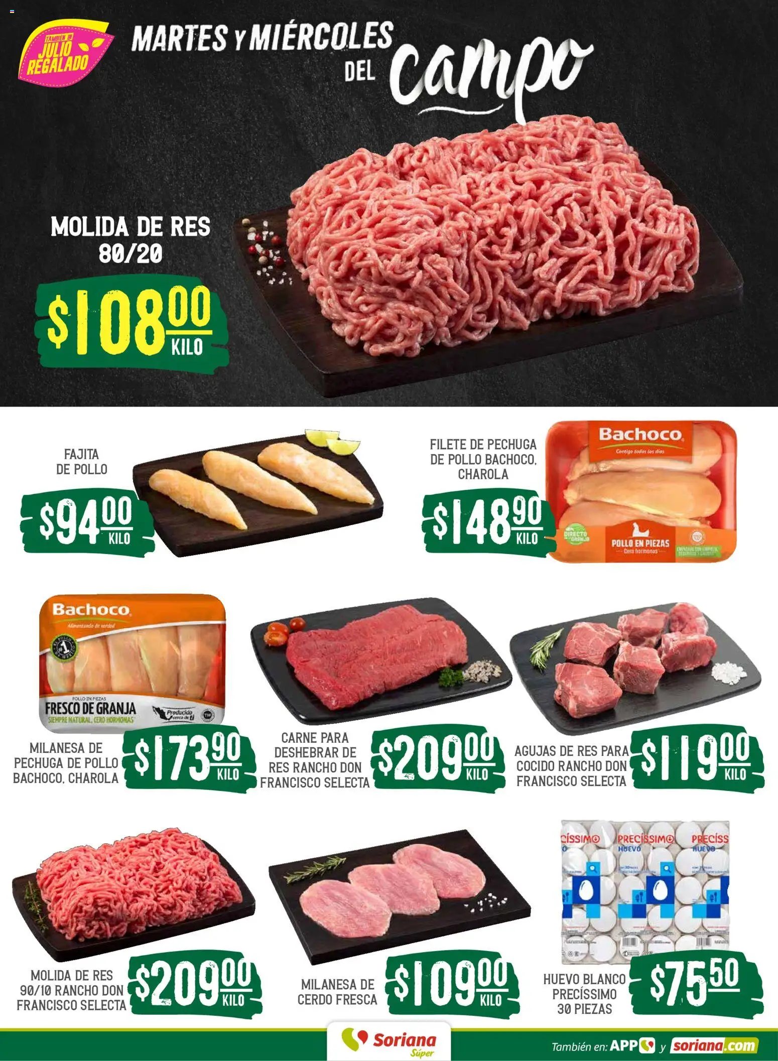 Nuevas ofertas de Soriana válidas en toda la República Mexicana desde el 26.05.2026. ¡Encuentra las mejores ofertas en Soriana Martes y Miércoles del Campo Súper: Tijuana, Mexicali, Ensenada, San Luis Río Colorado y Tecate! | Página: 4 | Productos: Milanesa, Huevo, Cerdo, Res