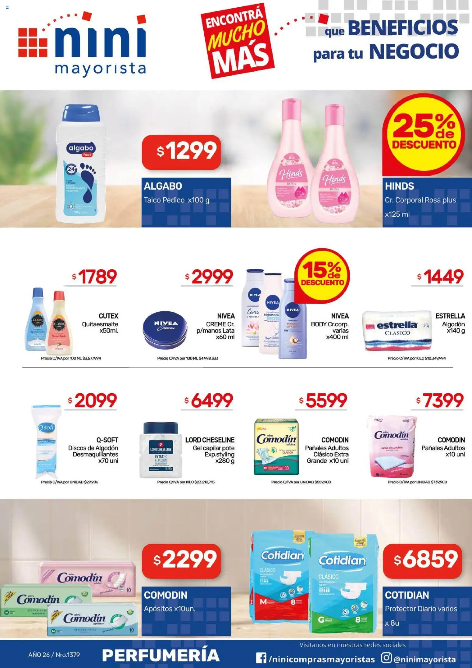 NINI Mayorista catálogo │ válido desde el 28/09/2026 | Página: 8 | Productos: Algodón, Body, Loción, Pañales