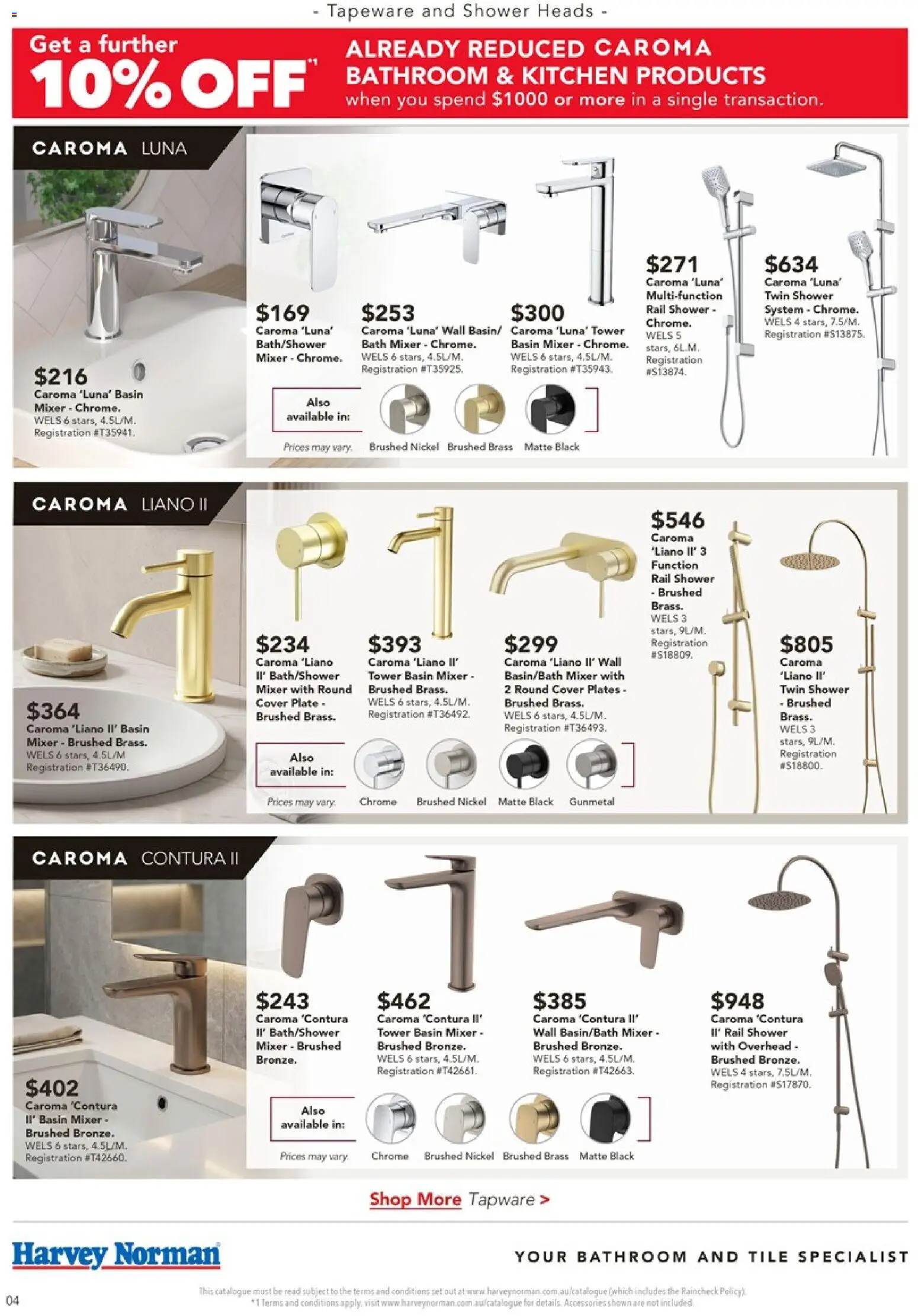 Harvey Norman catalogue - valid from 13/08/2026 | Page: 4 | Products: Bath, Accessories, Mixer, Bathroom