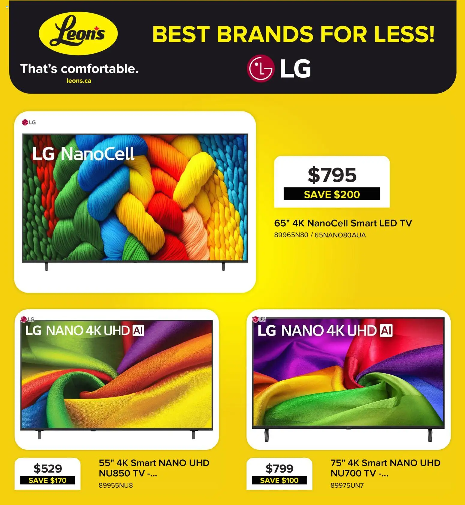 Leon's flyer valid from Oct 1, 2026 | Page: 4 | Products: Tv