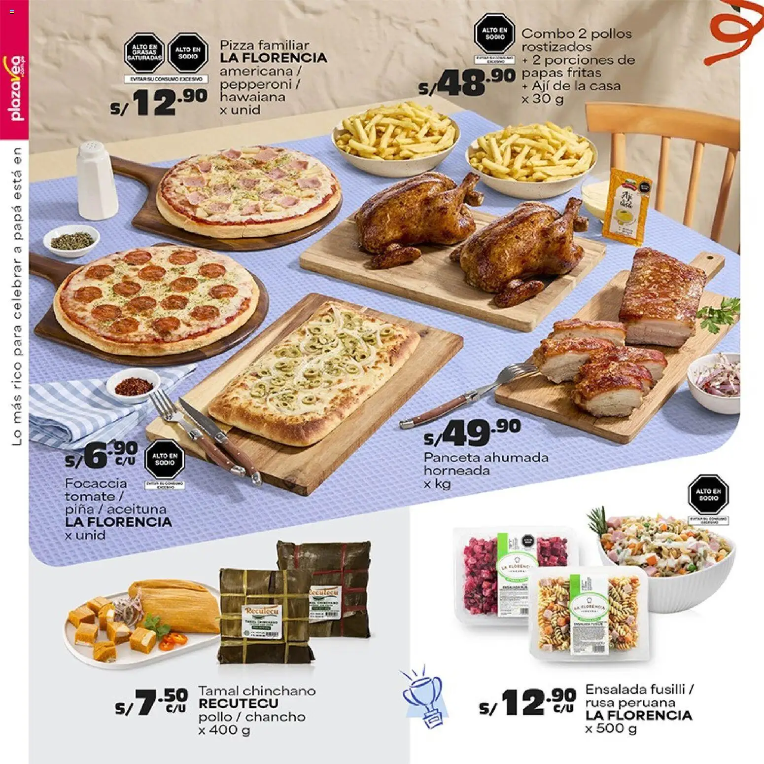 Catálogo Plaza Vea válido desde 08.06.2026 | Página: 10 | Productos: Pizza, Piña, Papas fritas, Papas