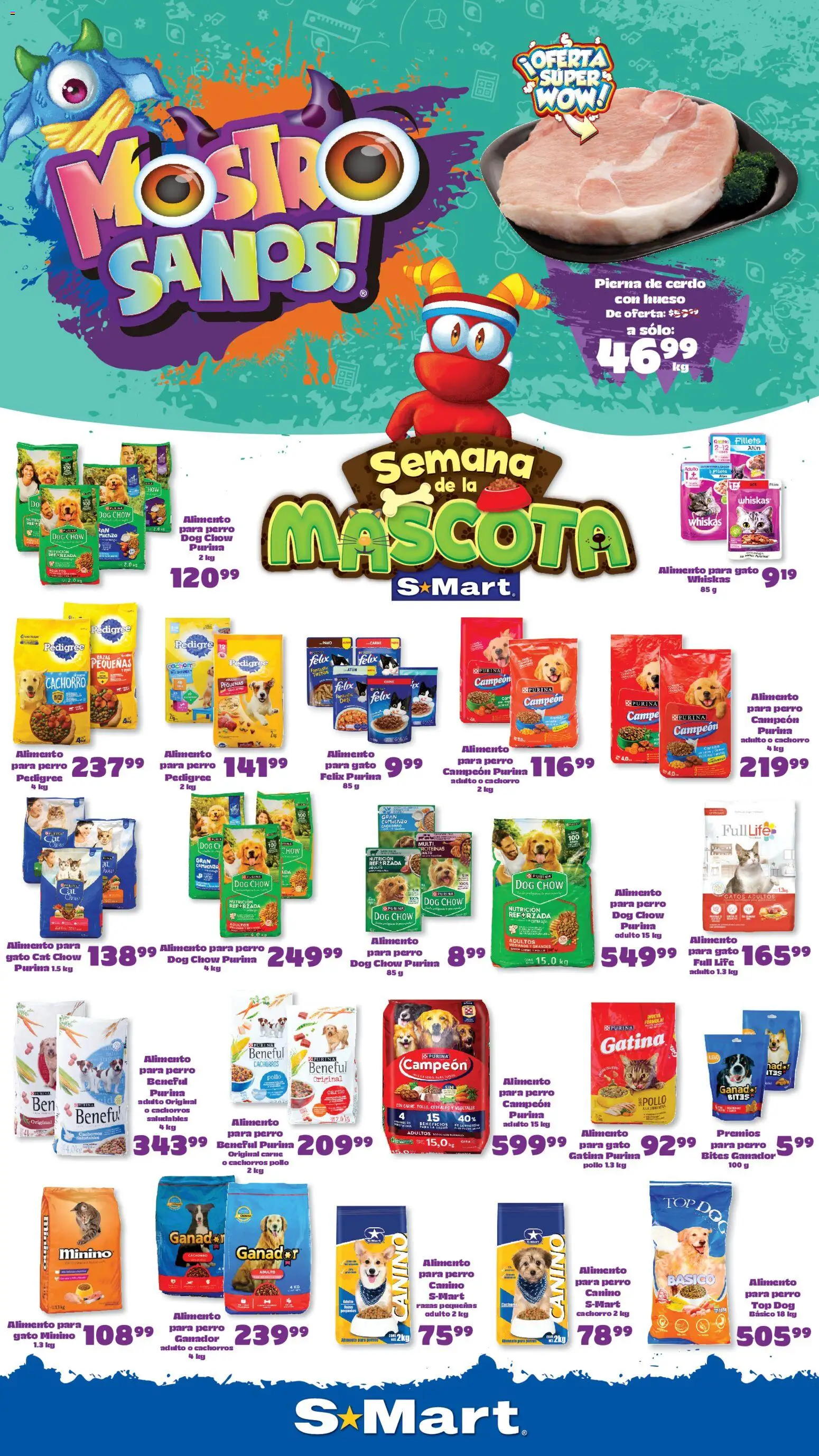 Nuevas ofertas de S-Mart válidas en toda la República Mexicana desde el 04/08/2026. ¡Encuentra las mejores ofertas en S-Mart folleto Ofertas de feria Monterrey! | Página: 1 | Productos: Pollo, Atún, Cereales, Top
