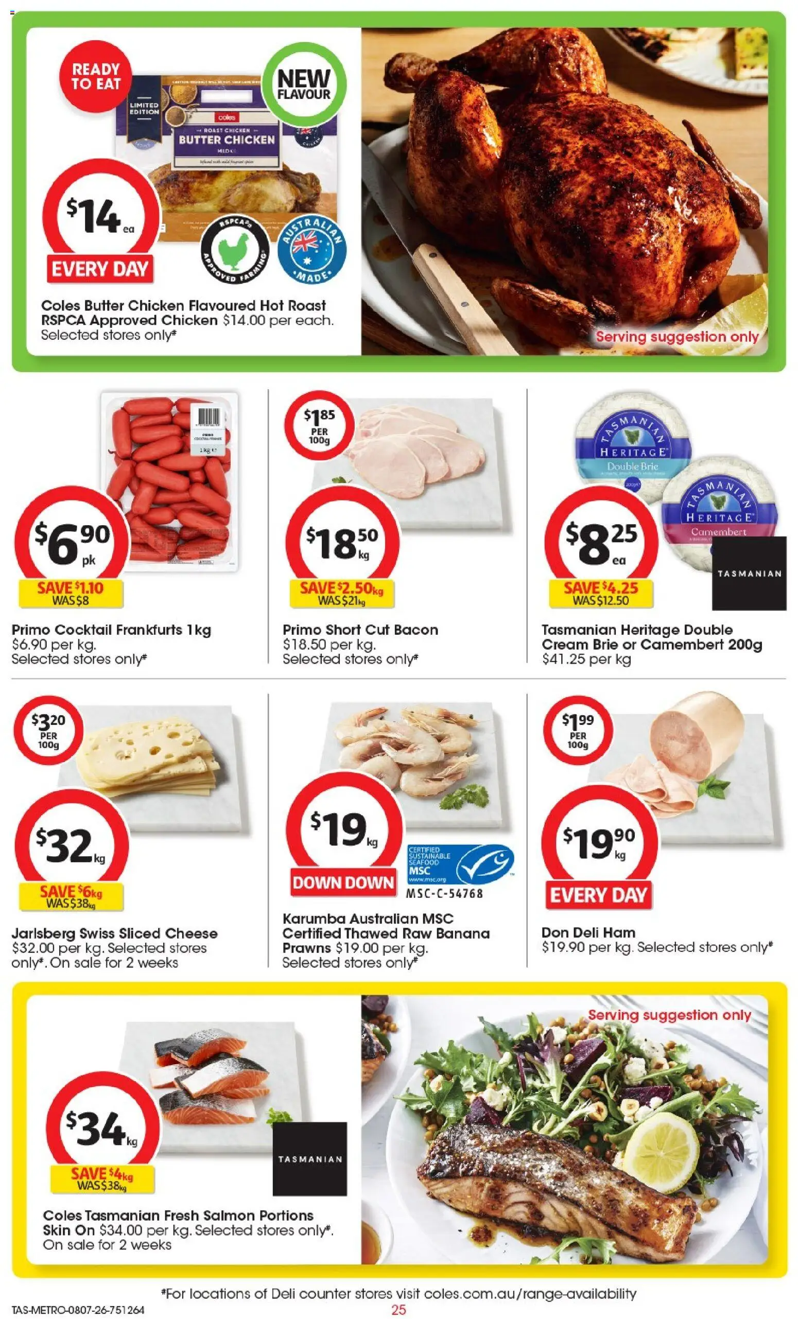 Coles catalogue - valid from 08/07/2026 | Page: 25 | Products: Butter, Cheese, Ham, Sustainable