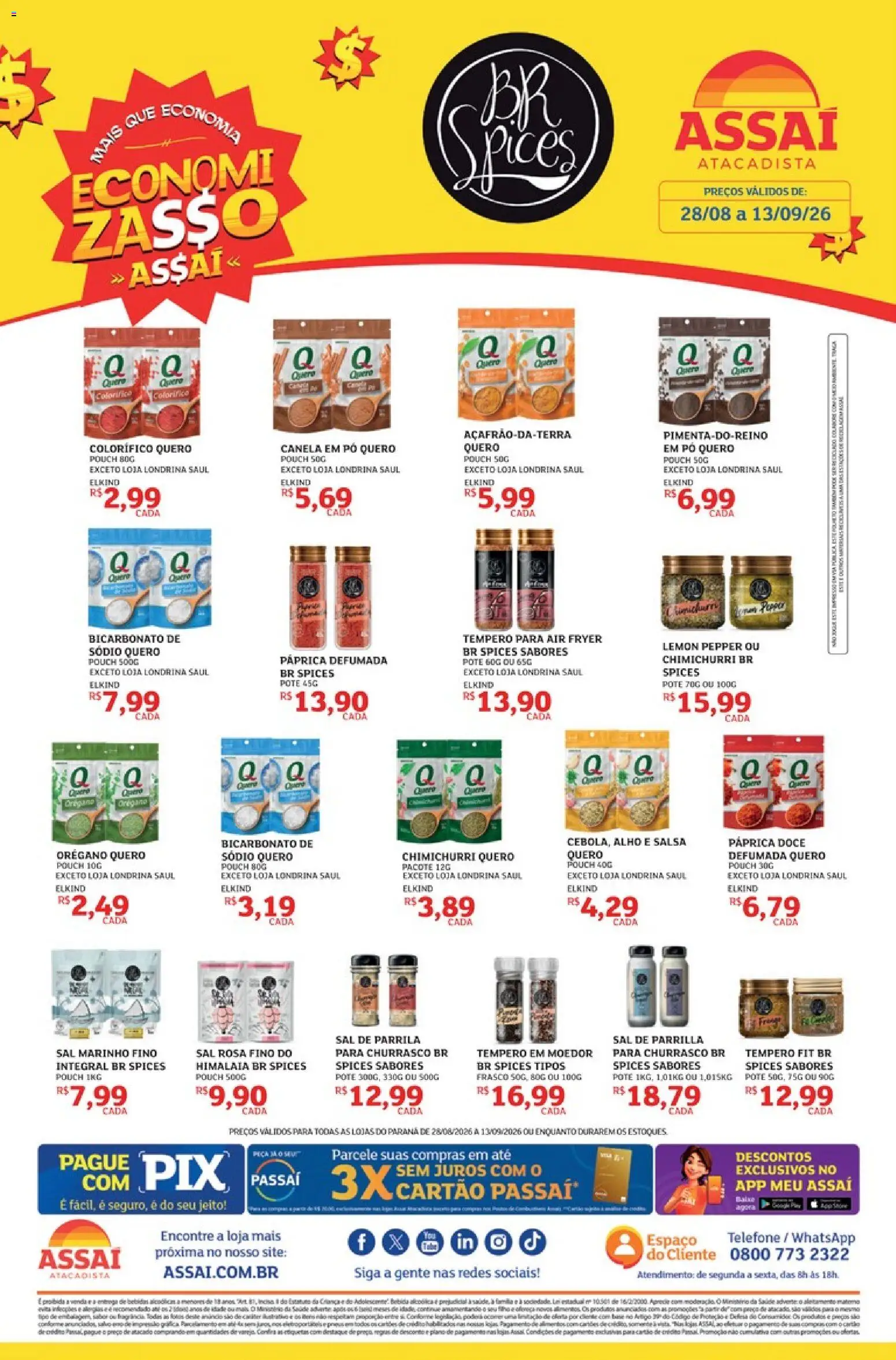 Assaí Atacadista Folheto - válido de 29/08/2026 | Página: 1 | Produtos: Air fryer, Pneus, Alimentos, Canela