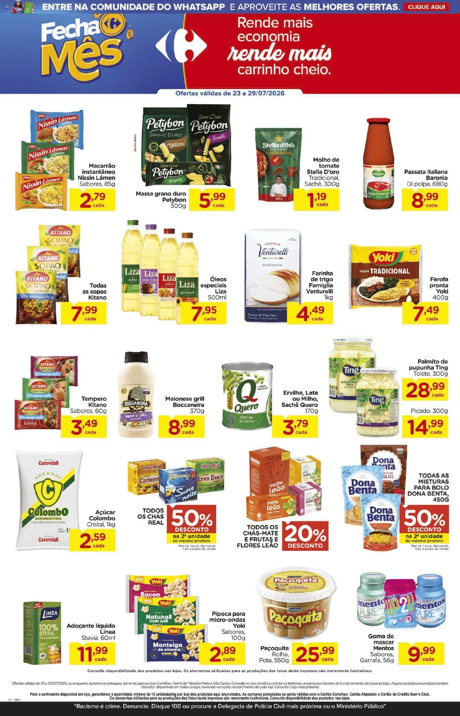 Carrefour Bairro Folheto - válido de 23/07/2026 | Página: 4 | Produtos: Ervilha, Adoçante, Manteiga, Bolo