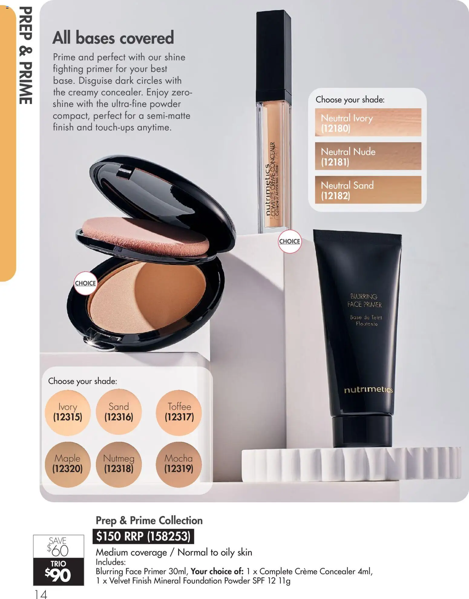 Nutrimetics catalogue - valid from 01/01/2026 | Page: 14 | Products: Concealer, Powder, Face primer, Foundation