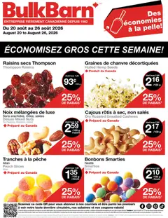 Preview of Bulk Barn weekly flyer / circulaire from shop Bulk Barn valid from Aug 20, 2026