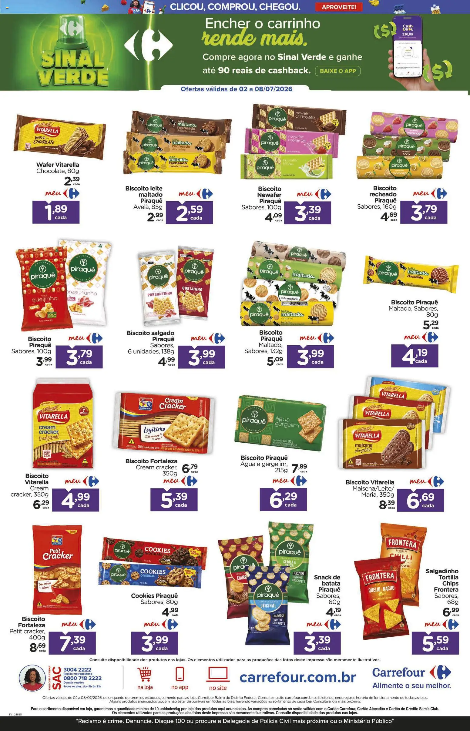 Carrefour Bairro Folheto - válido de 02/07/2026 | Página: 2 | Produtos: Cebola, Biscoito, Leite, Cookies