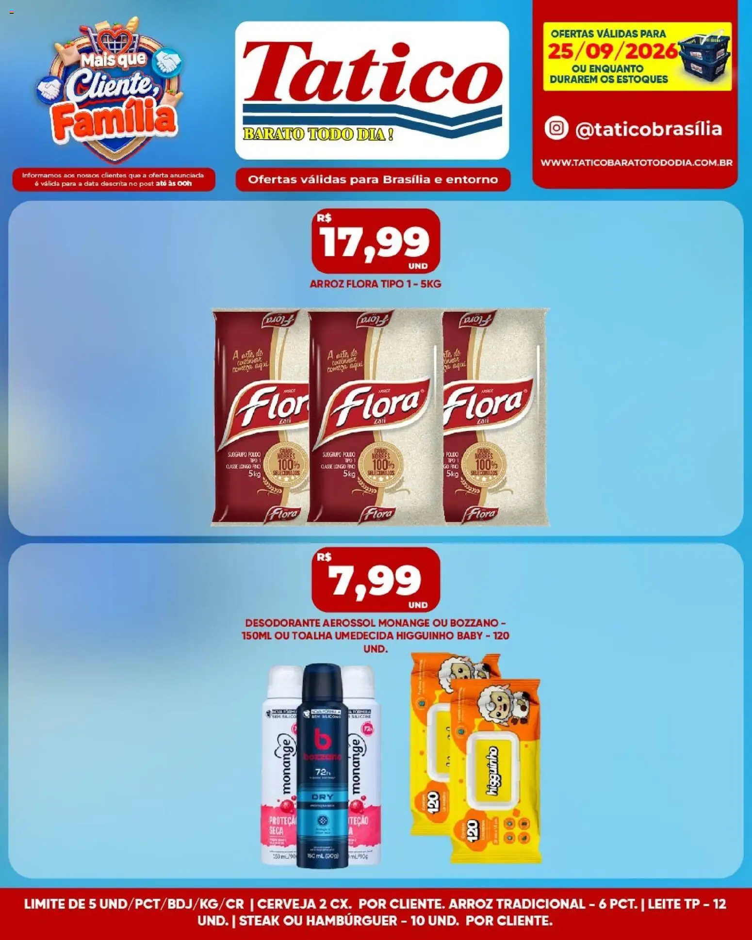 Tatico Folheto - válido de 25/09/2026 | Página: 8 | Produtos: Steak, Desodorante, Leite, Toalha umedecida
