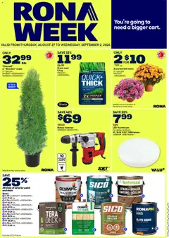 Preview of Rona weekly flyer from shop Rona valid from Aug 27, 2026