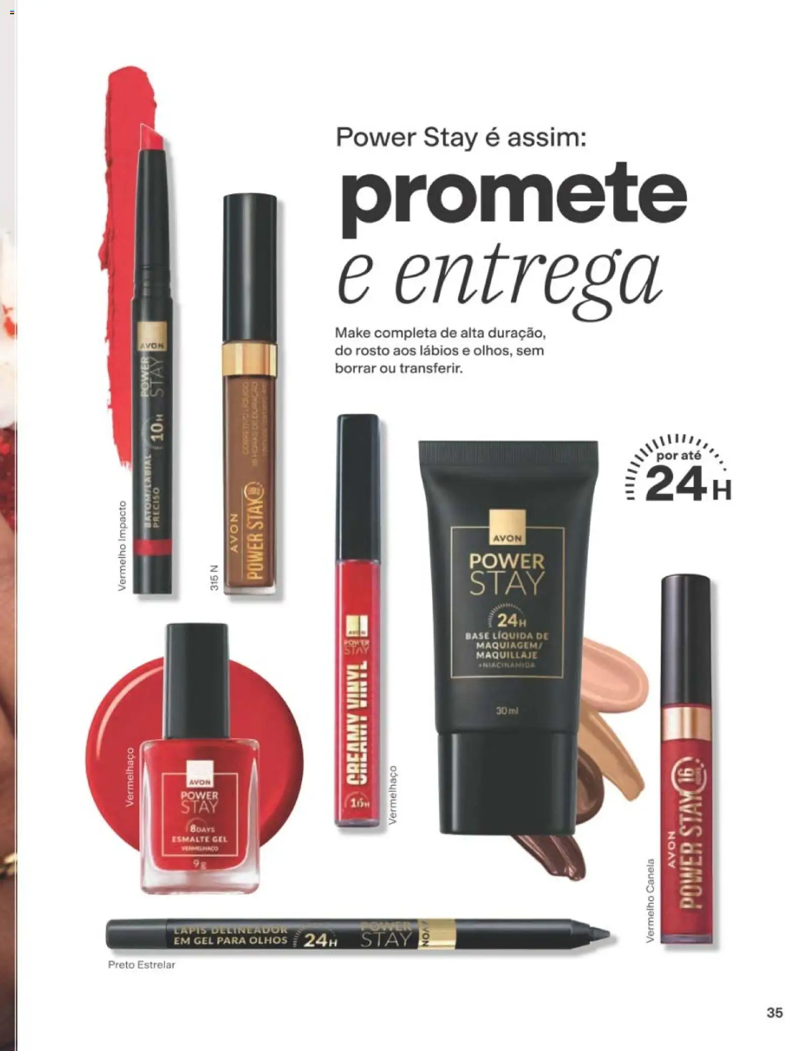 Avon Folheto - válido de 01/09/2026 | Página: 35 | Produtos: Delineador, Lápis, Base, Canela