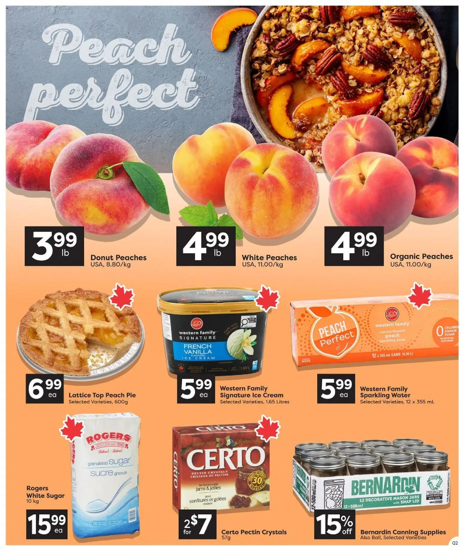 Quality Foods flyer valid from Aug 13, 2026 | Page: 3 | Products: Granulated sugar, Jams, Vanilla, Ice
