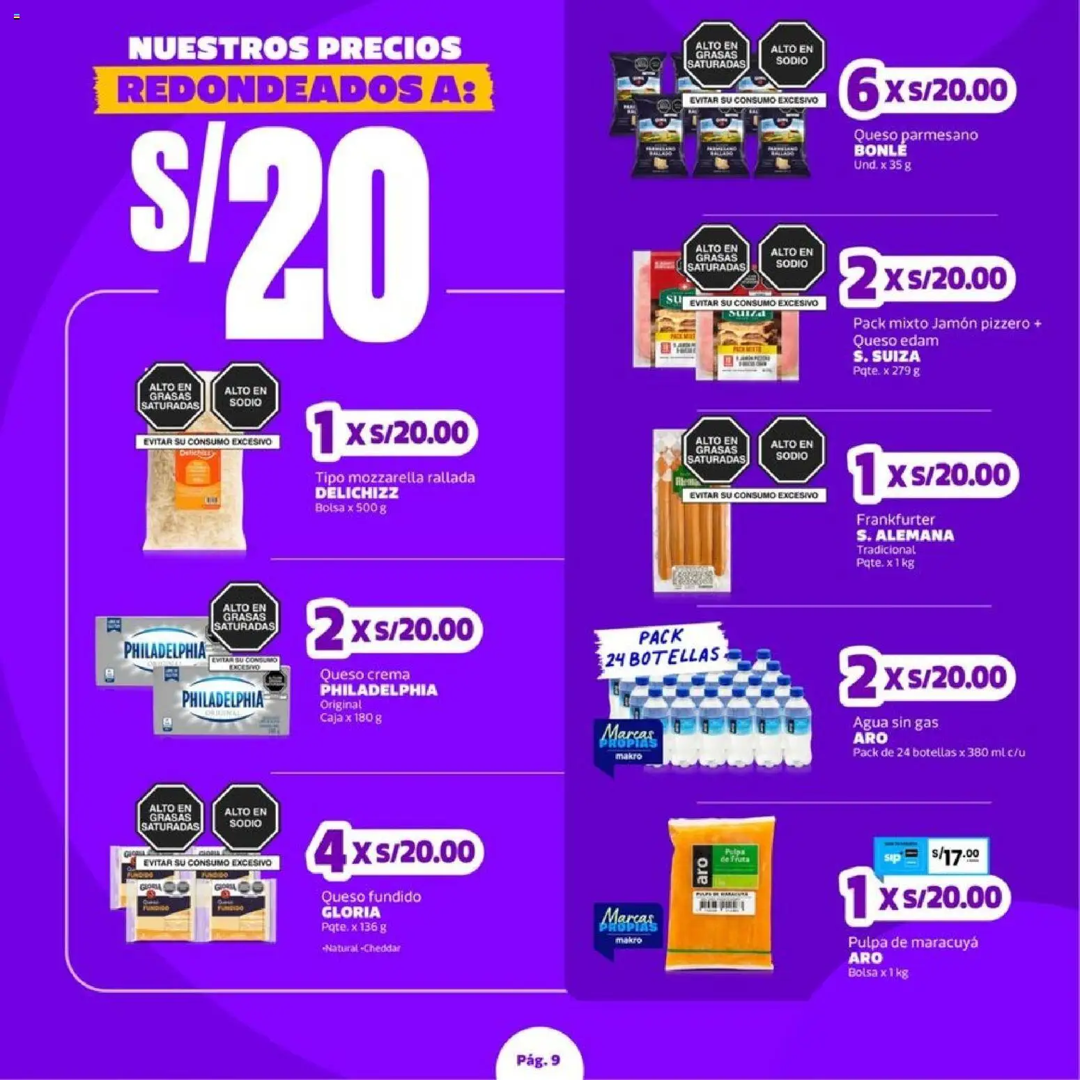 Catálogo Makro válido desde 27/08/2026 | Página: 9 | Productos: Caja, Crema, Bolsa, Fruta